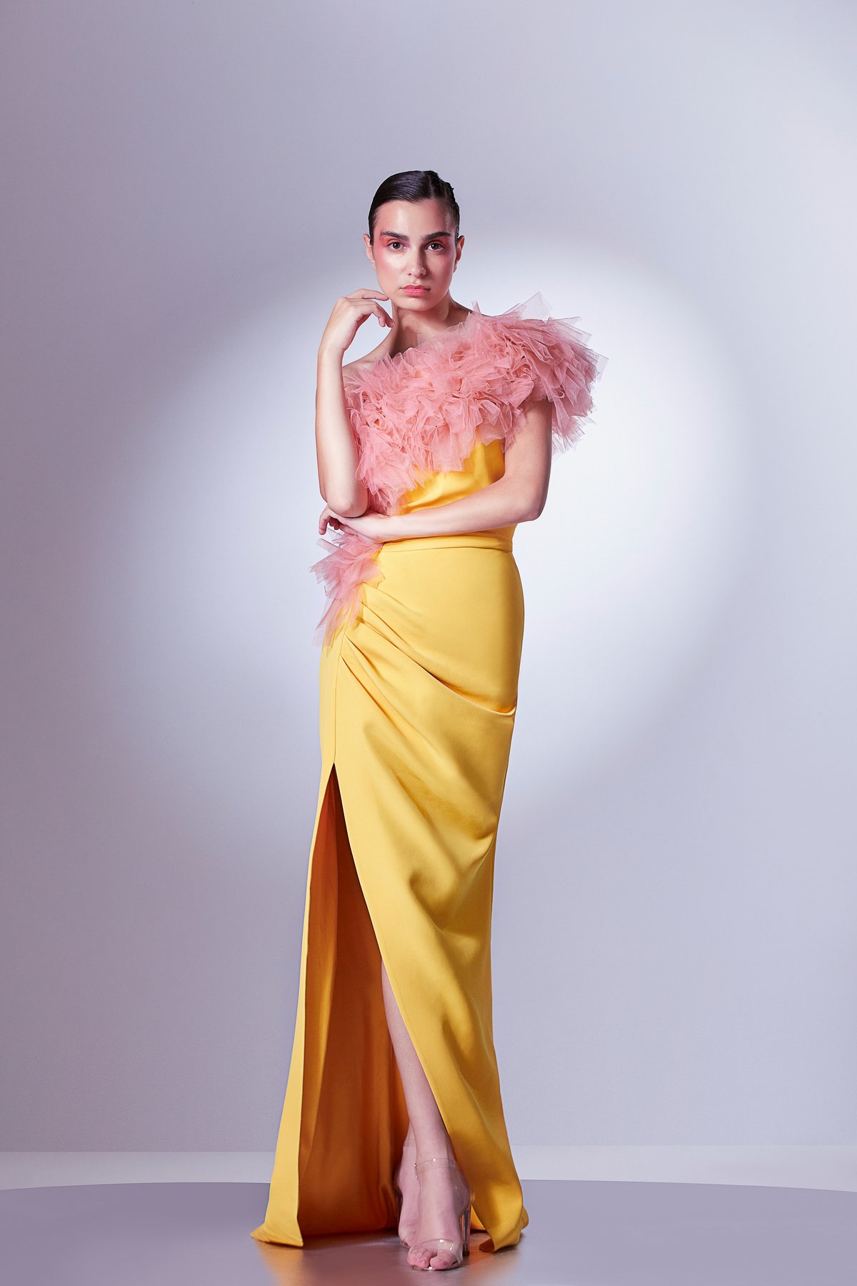 One Shoulder Draped Dress