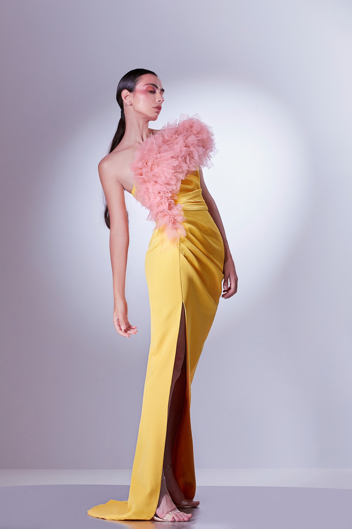 One Shoulder Draped Dress