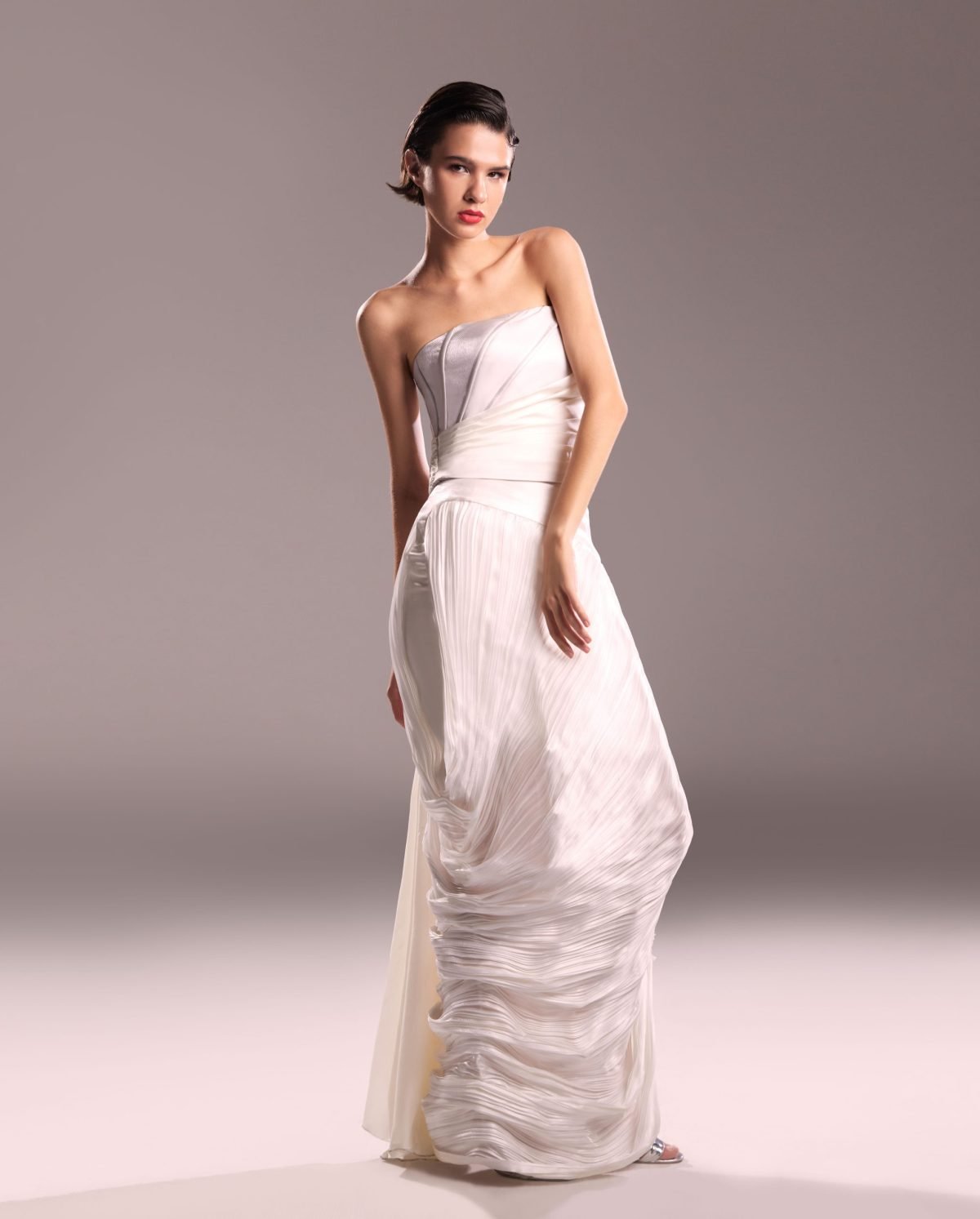 Pleated Organdie White Skirt