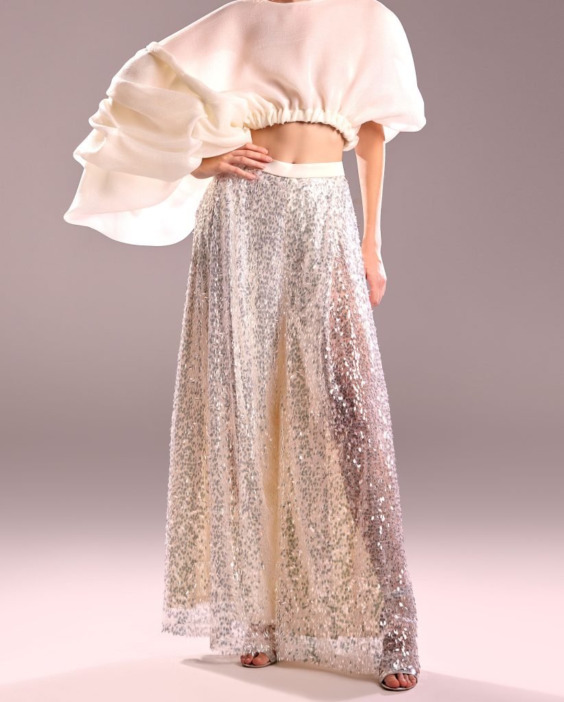 Flared Paillette Pants 