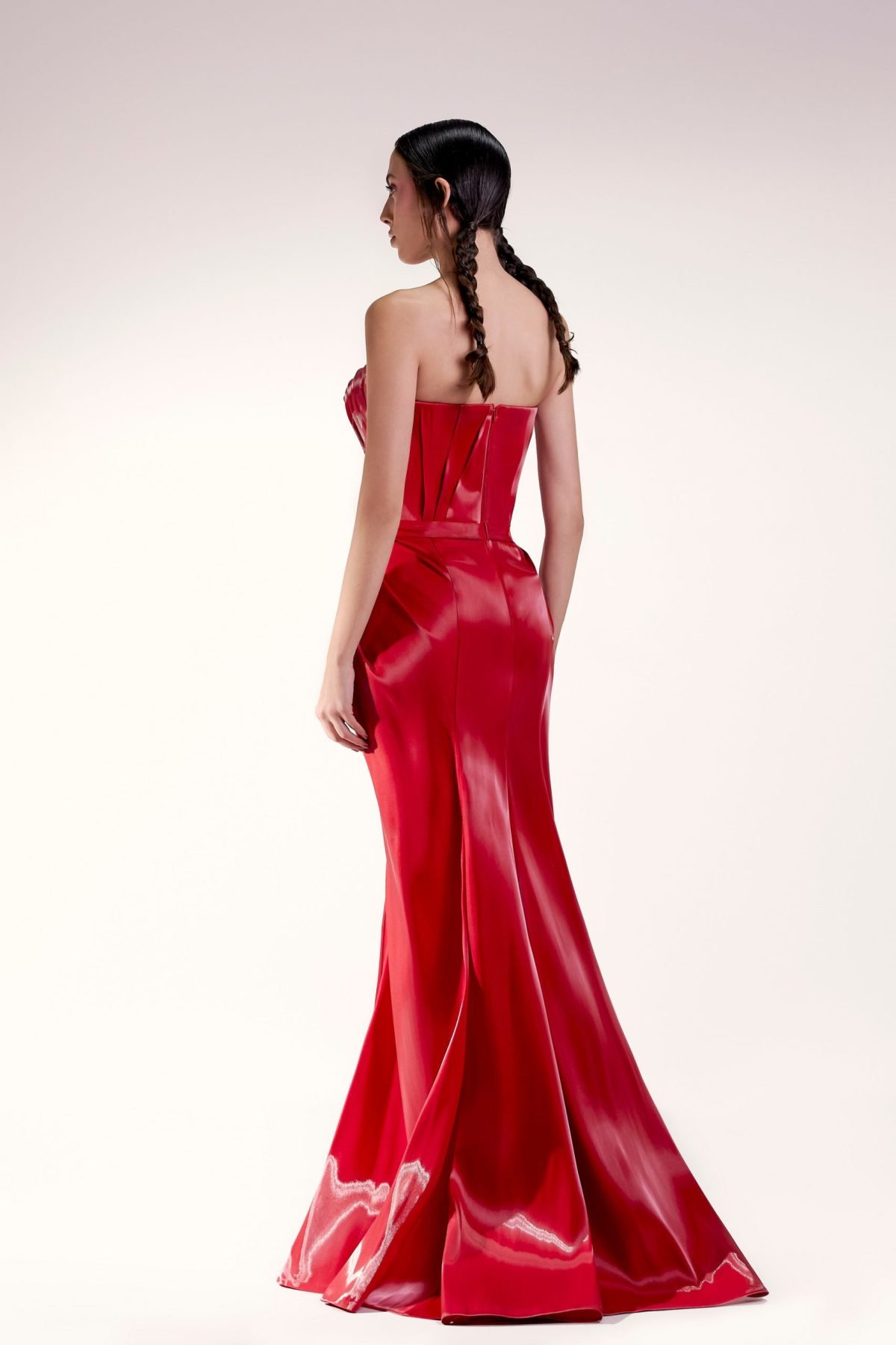 Red Corset Asymmetrical Dress