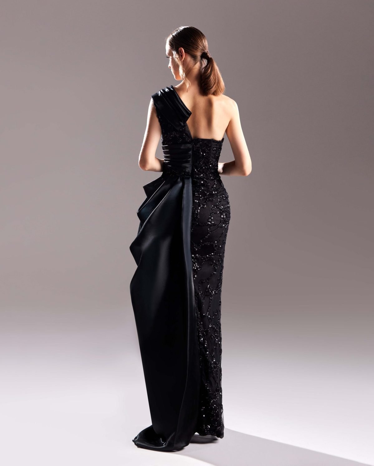 Magical Organdie and Sequin Lace Black Dress