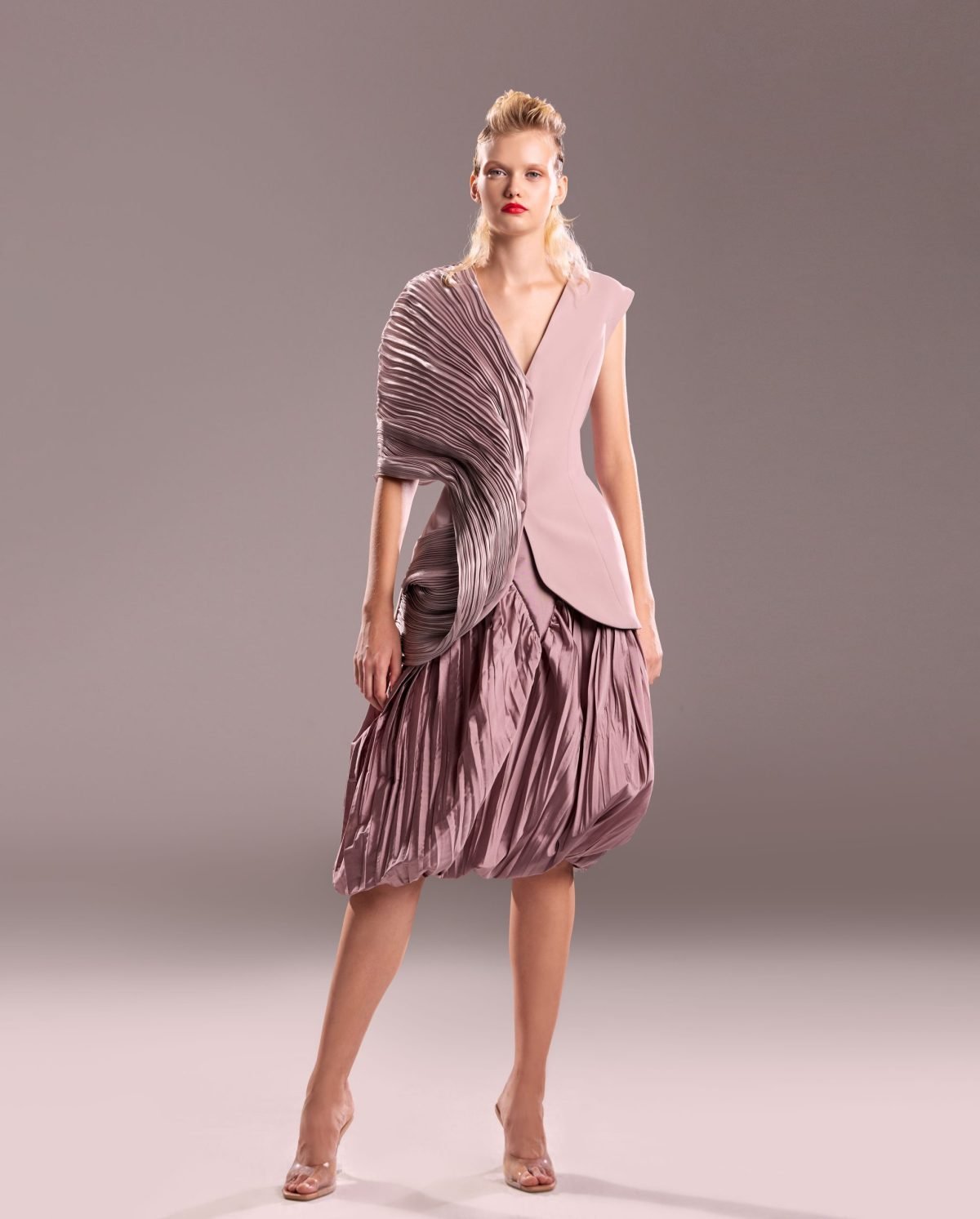 Powder Pink Pleated Jacket