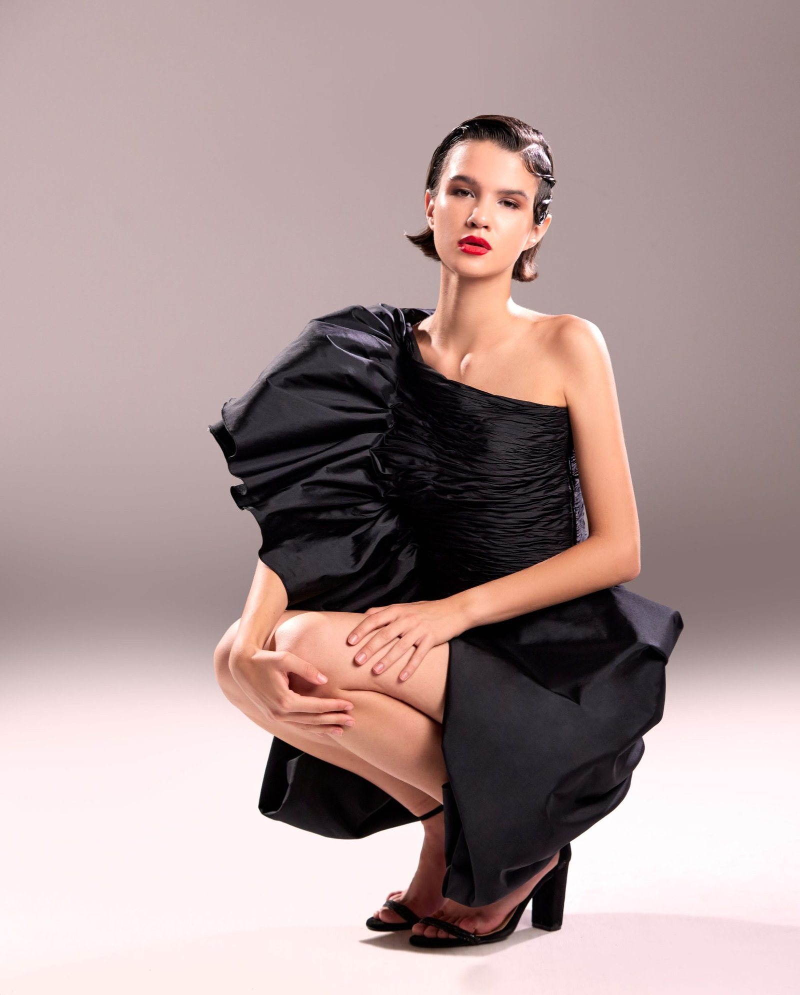 Draped Black Skirt