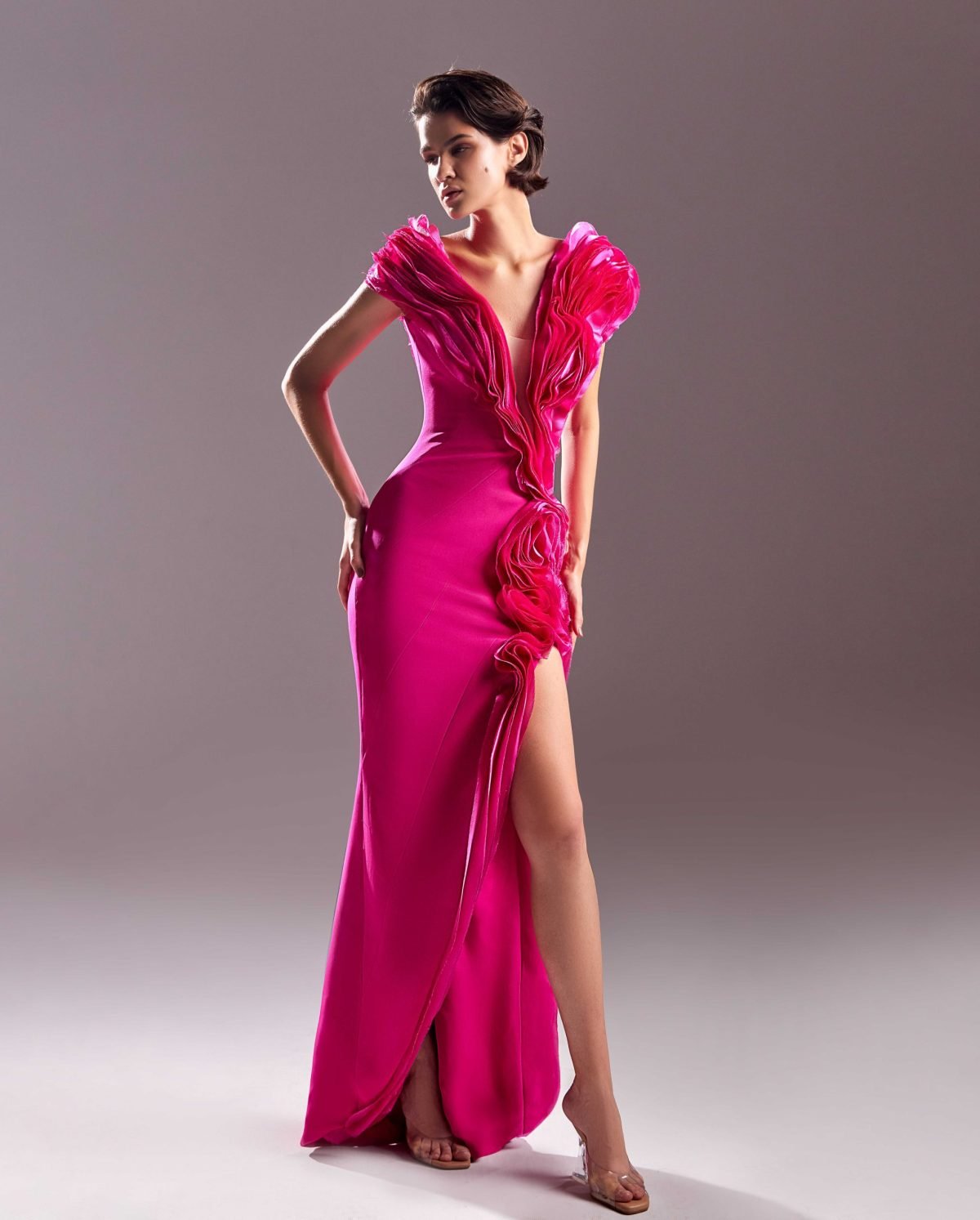 Fuscia Dress With Exotic Details