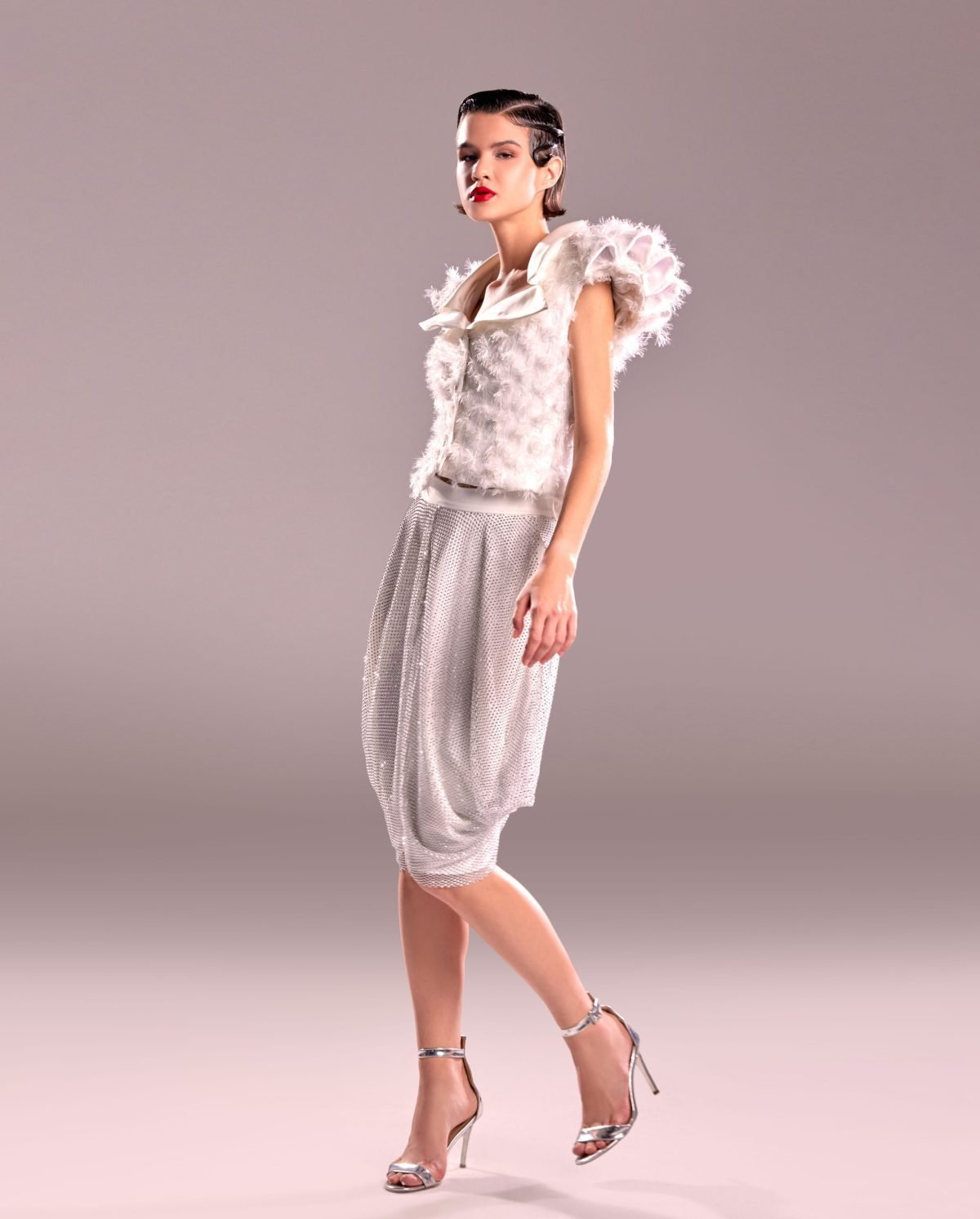 Crystallized Silver Skirt