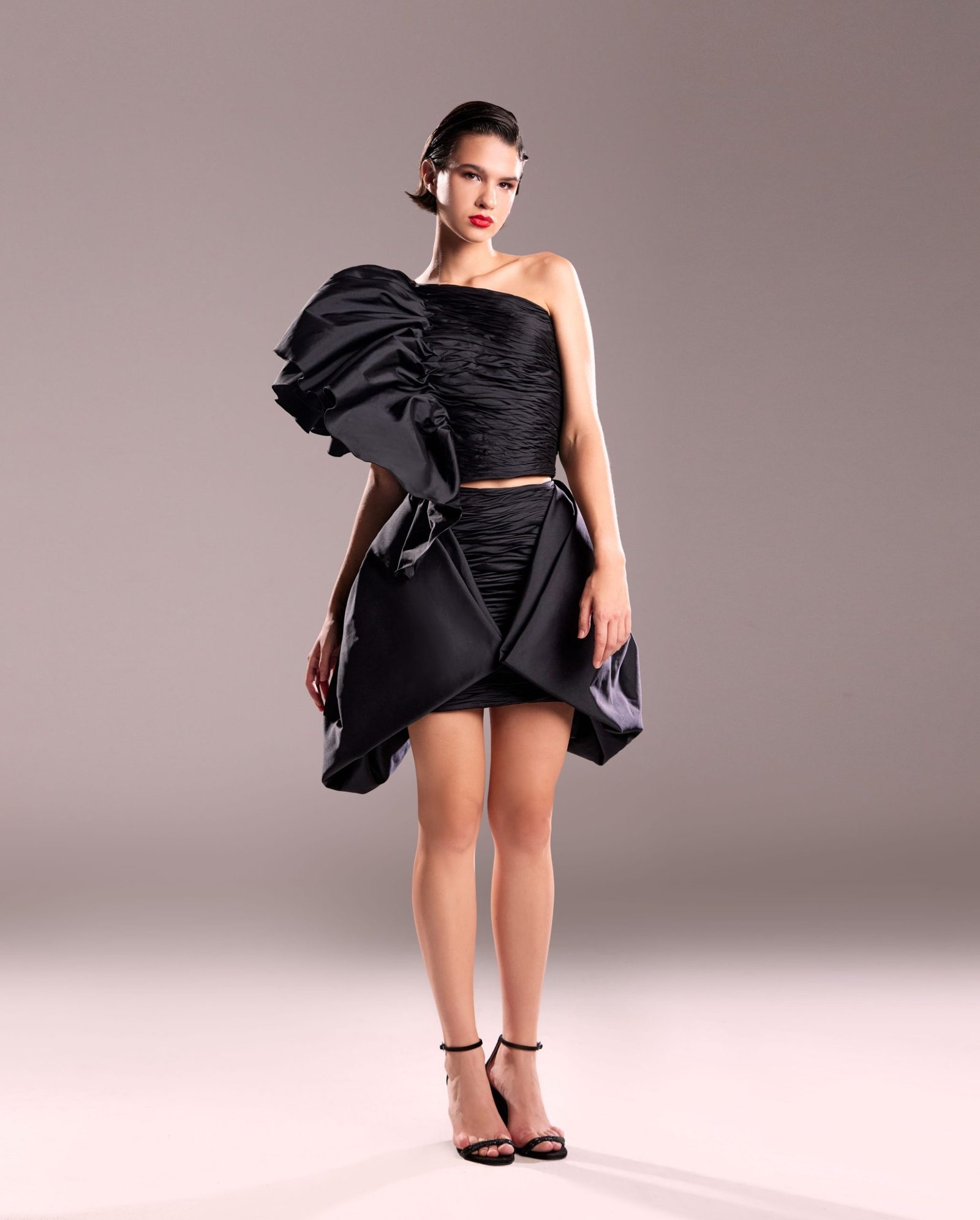 Draped Black Skirt