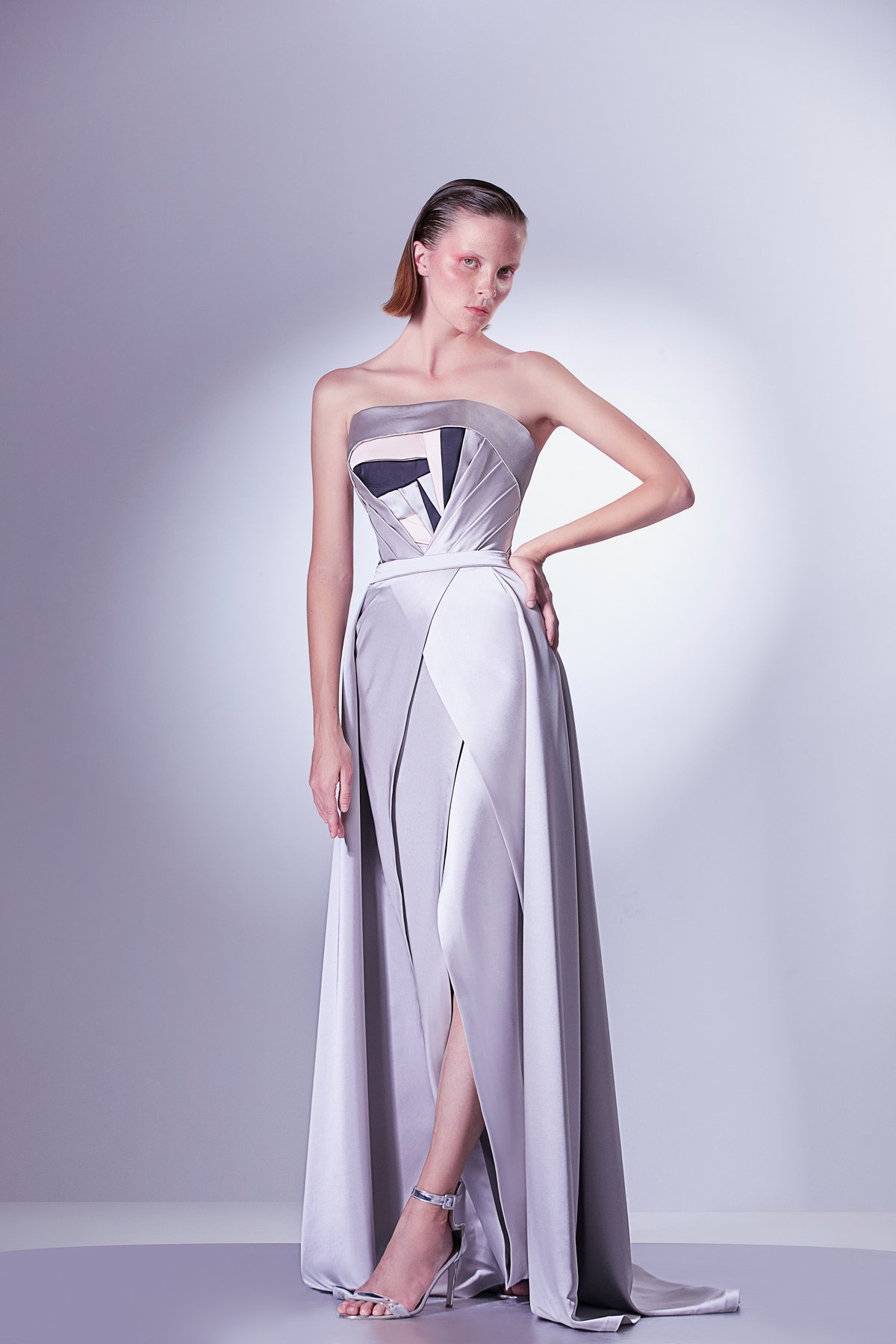Silver Colored Corset Dress