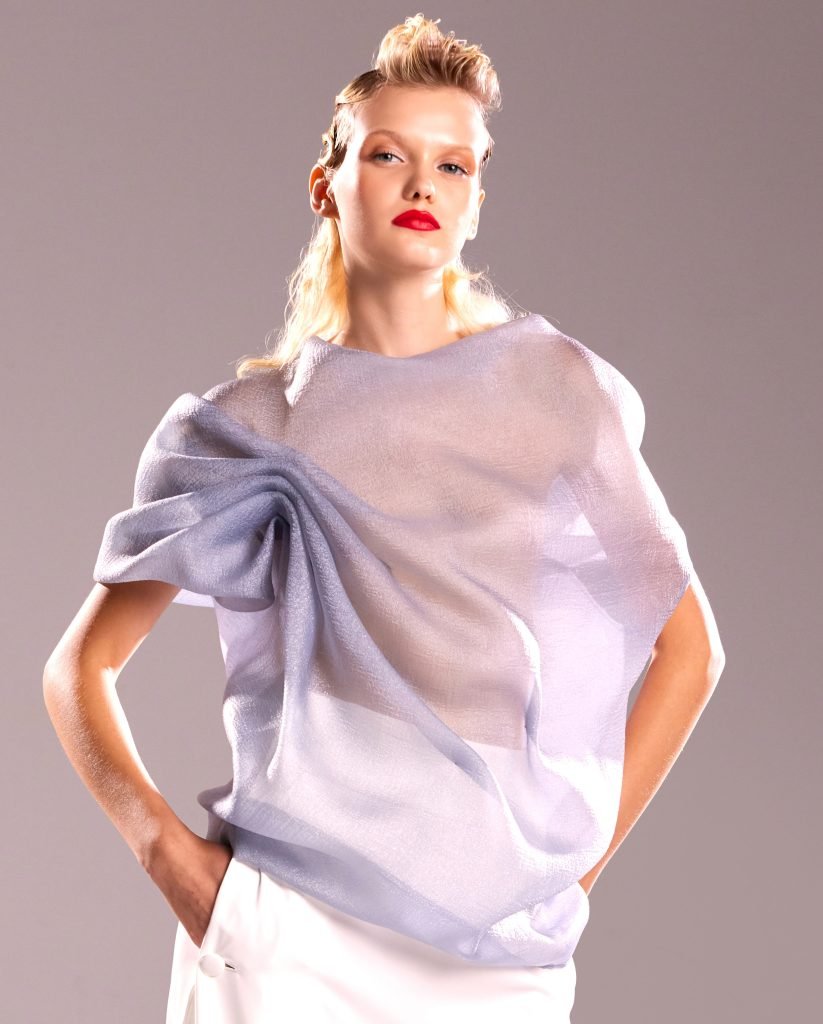 Sheer Silver Blue Top 