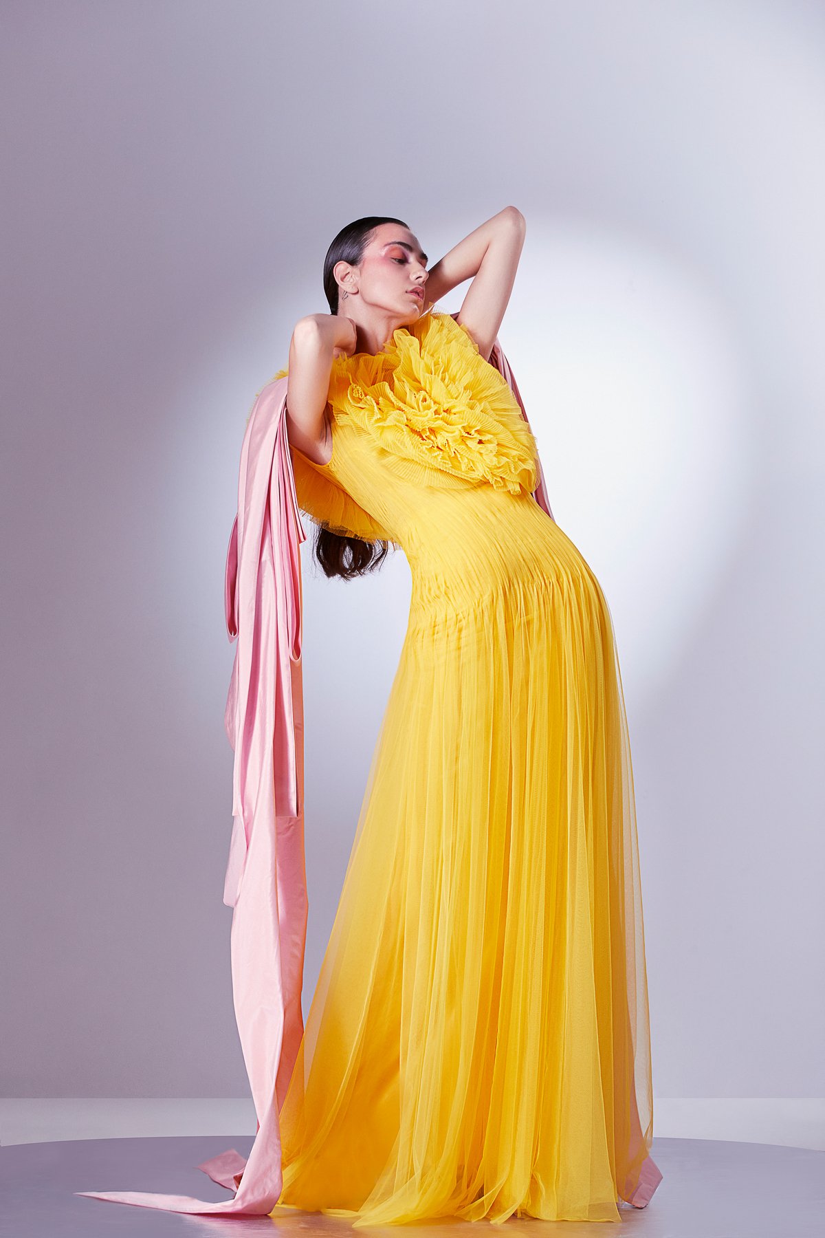 Rushed Tulle Dress