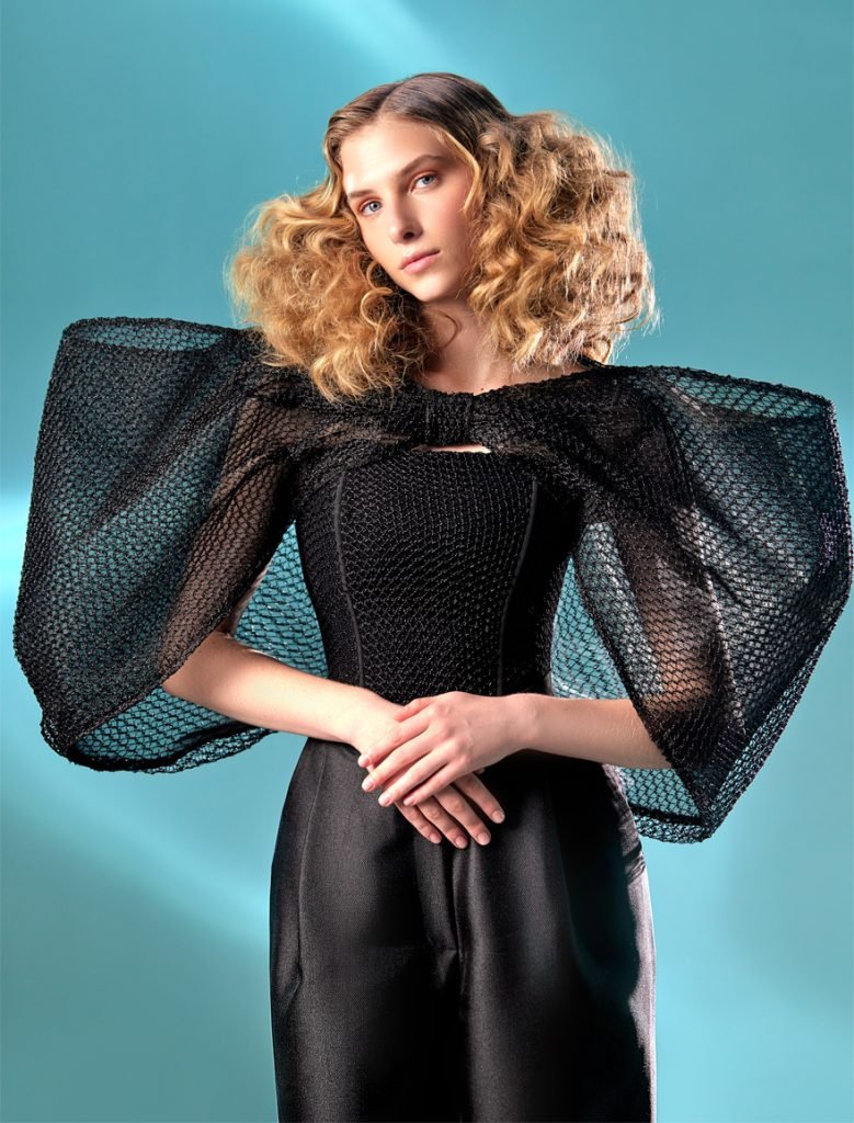 Black Mesh Metallic Corset 