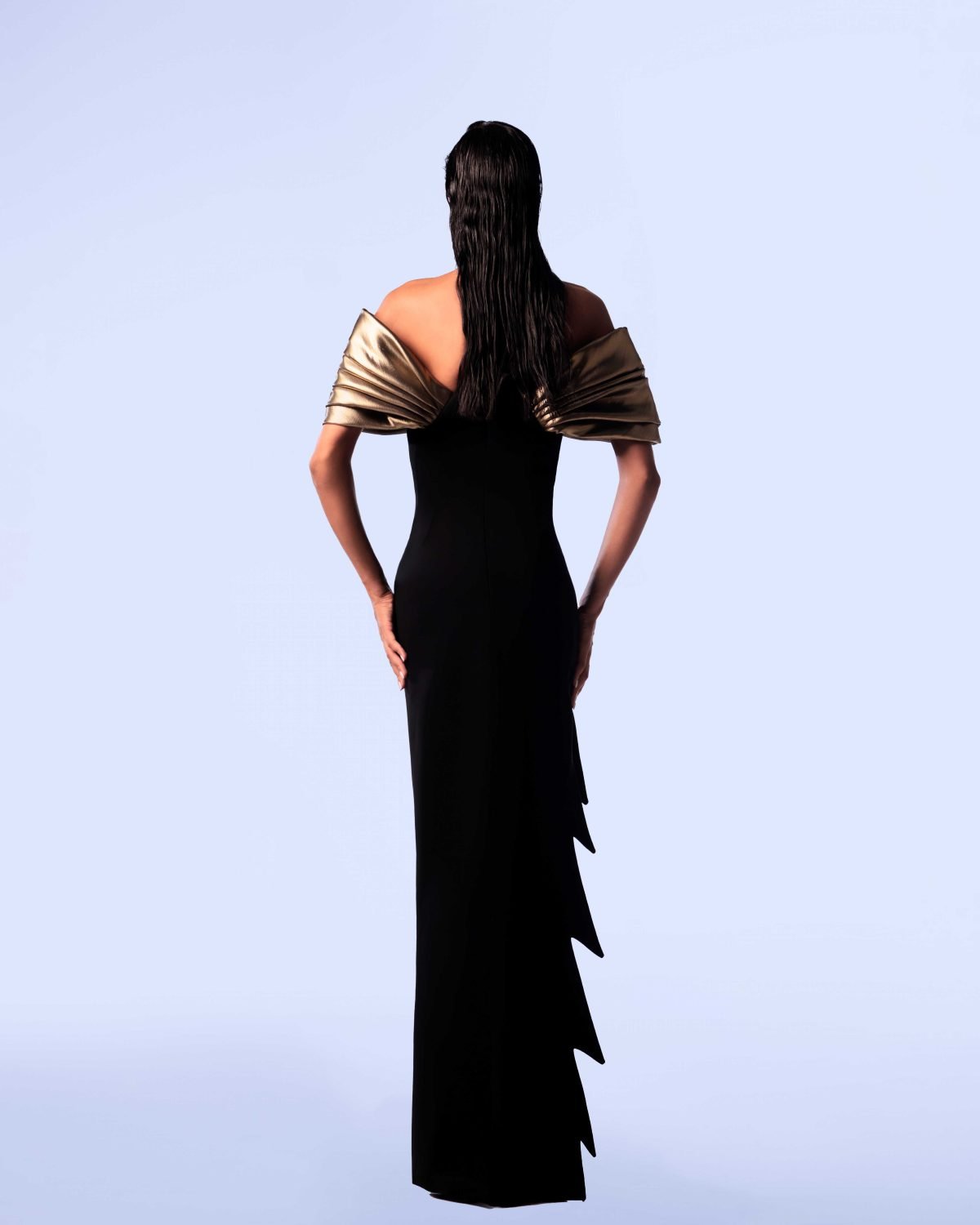 Ordandie Embellished Fire Orange Dress