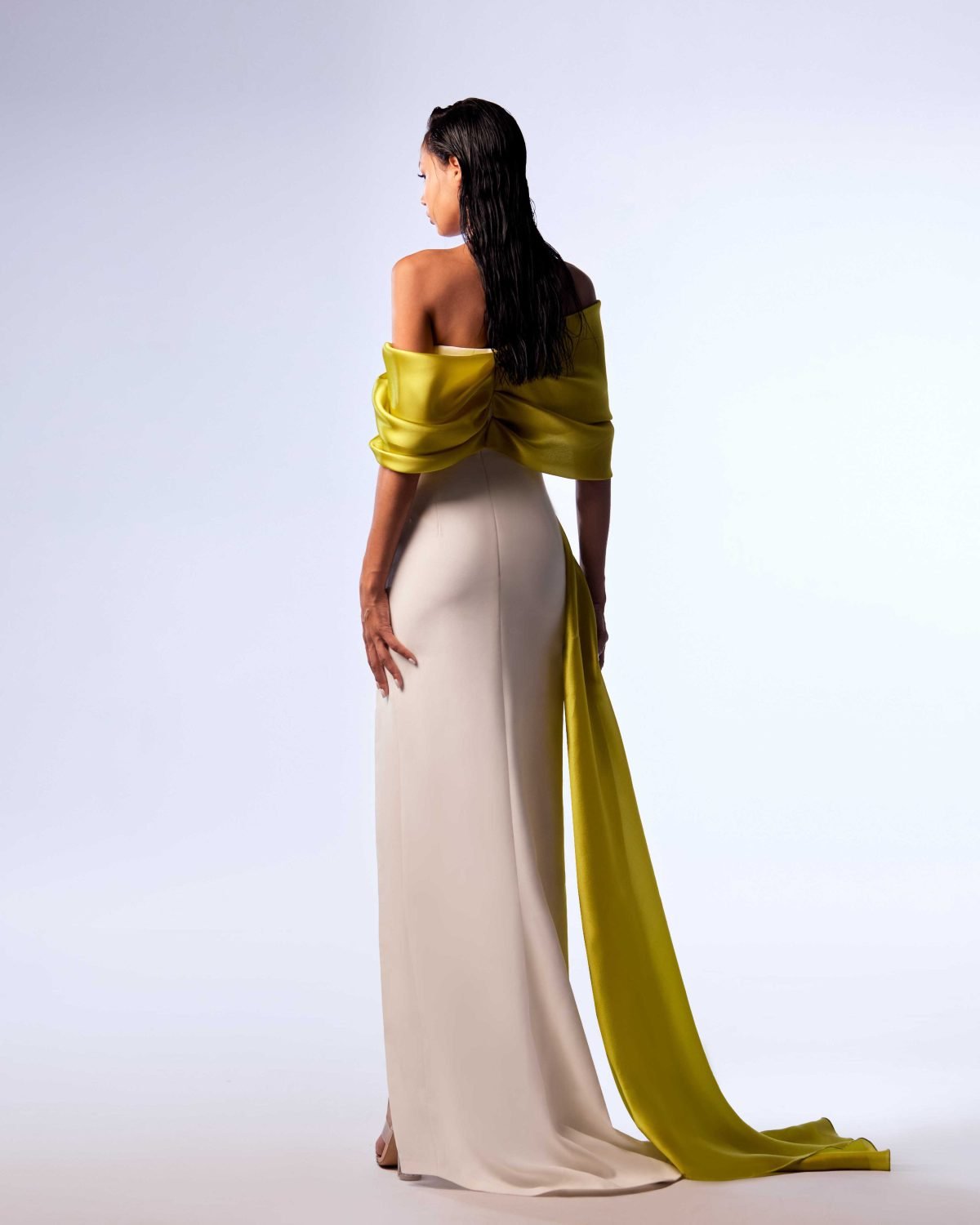 Ordandie Embellished Fire Orange Dress