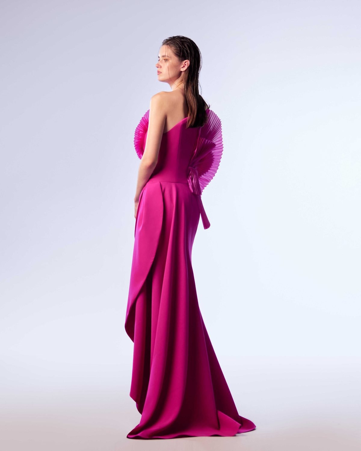 Ordandie Embellished Fire Orange Dress