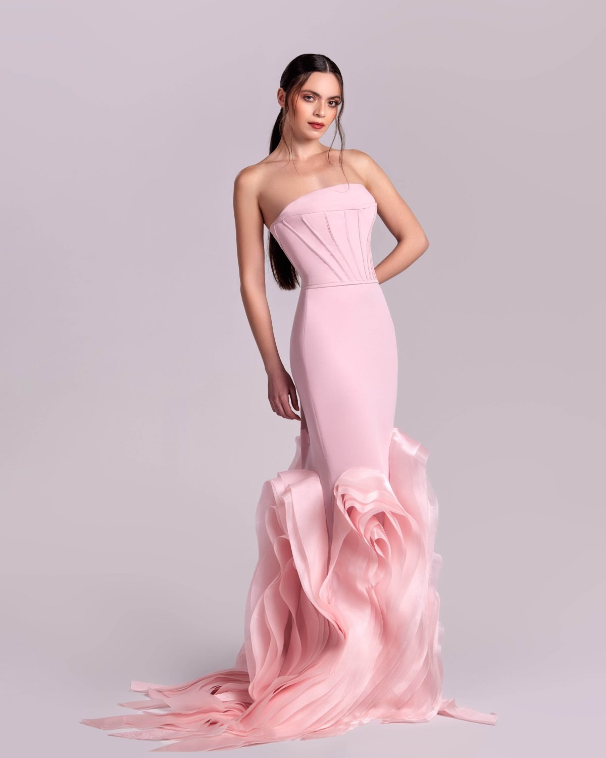 Flourishing Organza Structured Mermaid Dress