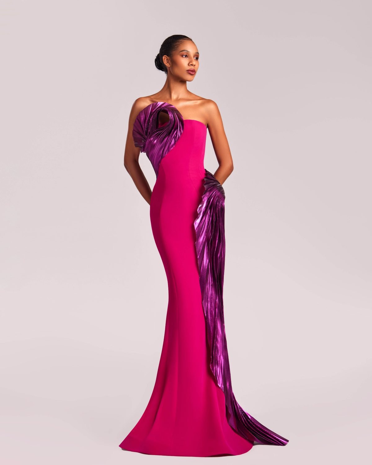 Metallic Swirls Fuchsia Dress