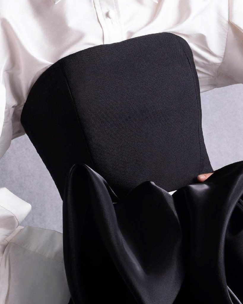 Minimalist Black Piqué Corset 