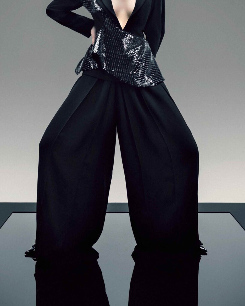Fluid Wide-Leg Crepe Pants 