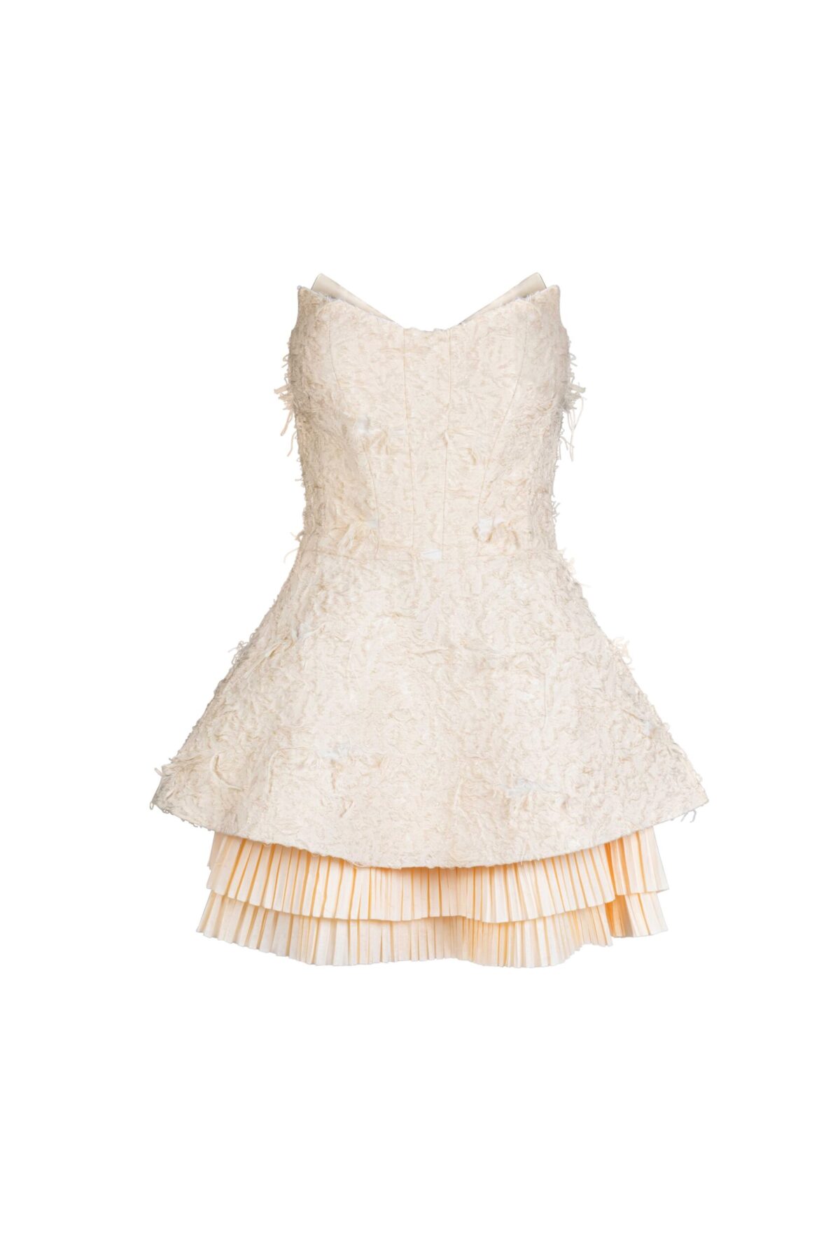 Lustrous Taffeta Plissé and Jaquard  Dress