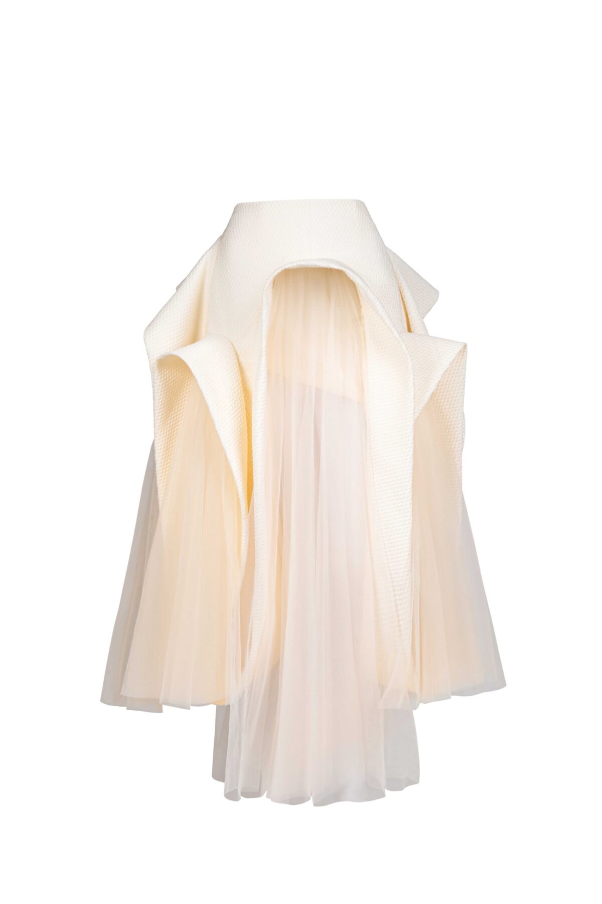 Cream Drift Layered Skirt