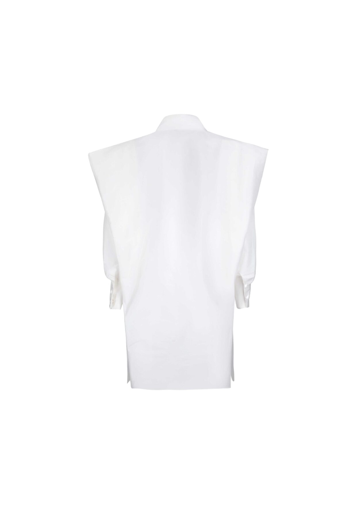 Voluminous Shoulder Oversized Taffeta Shirt Dress