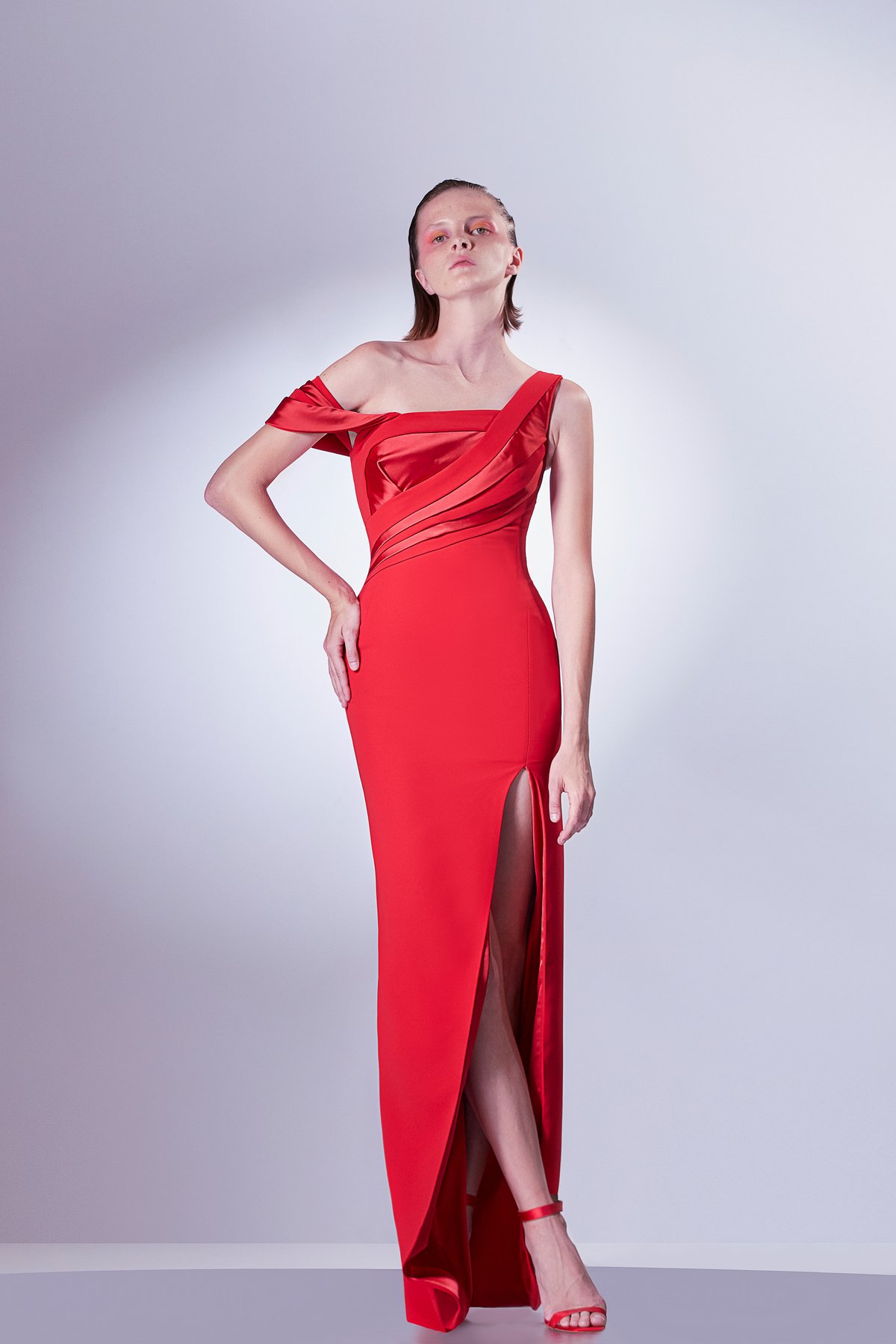 Off Shoudler Crepe Dress