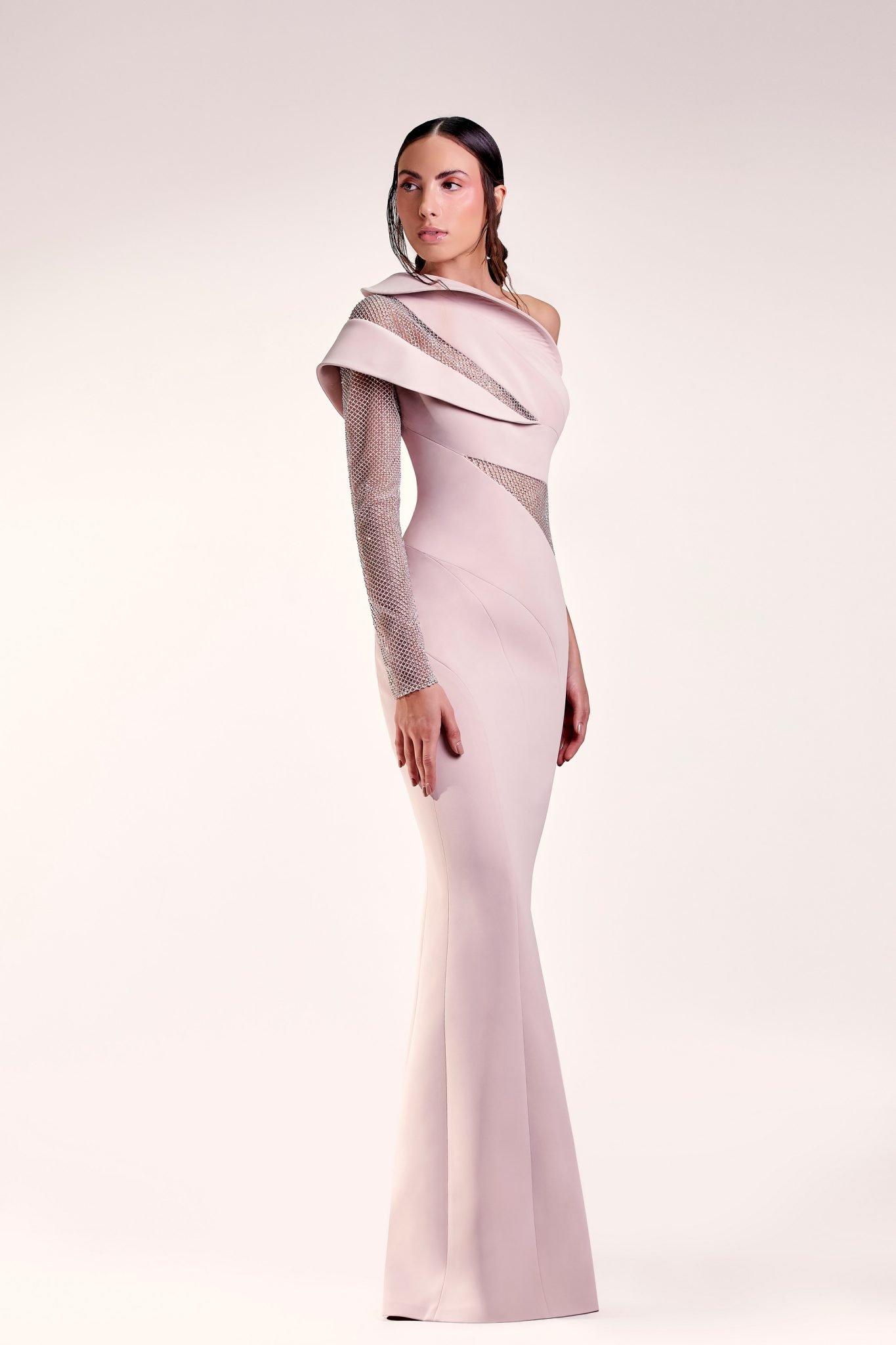 One Sleeve Structured Dress