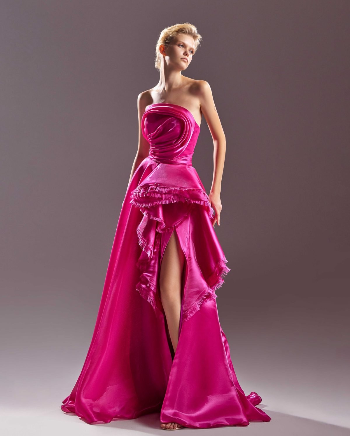 Flowy Fuscia Organdie Dress