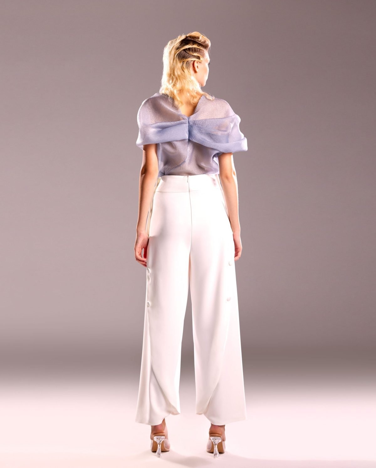 Sheer Silver Blue Top