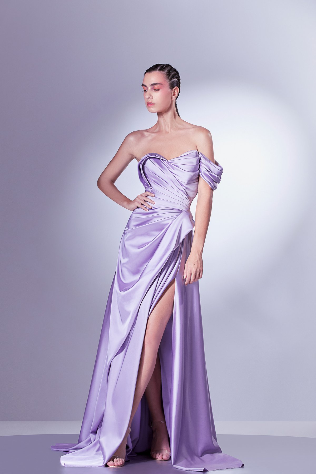 Draped Satin Dress