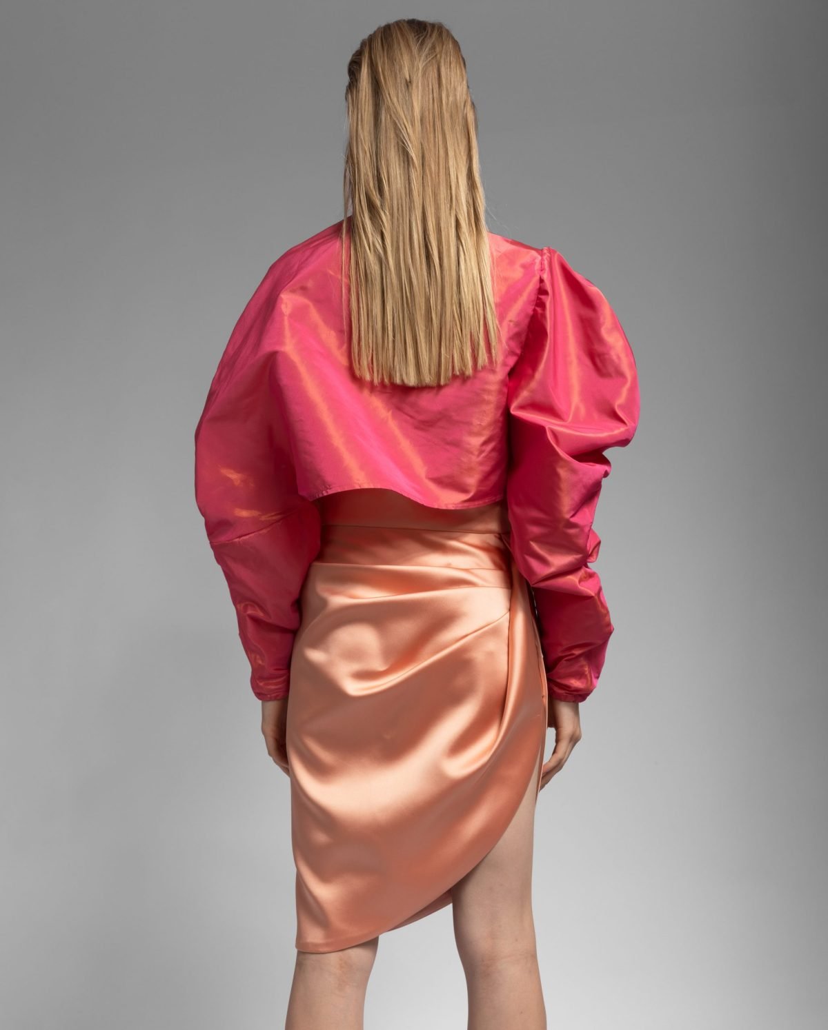 Oversized Metallic Taffeta Top
