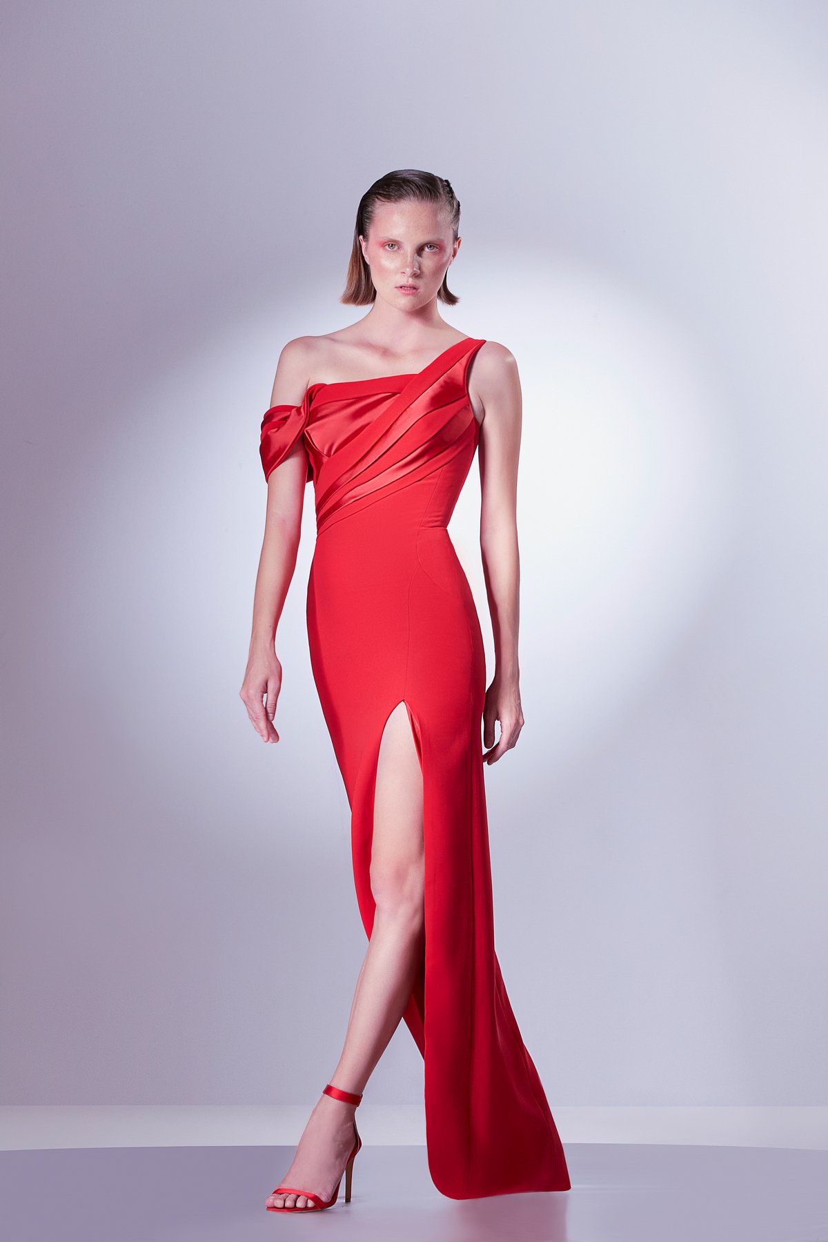 Off Shoudler Crepe Dress