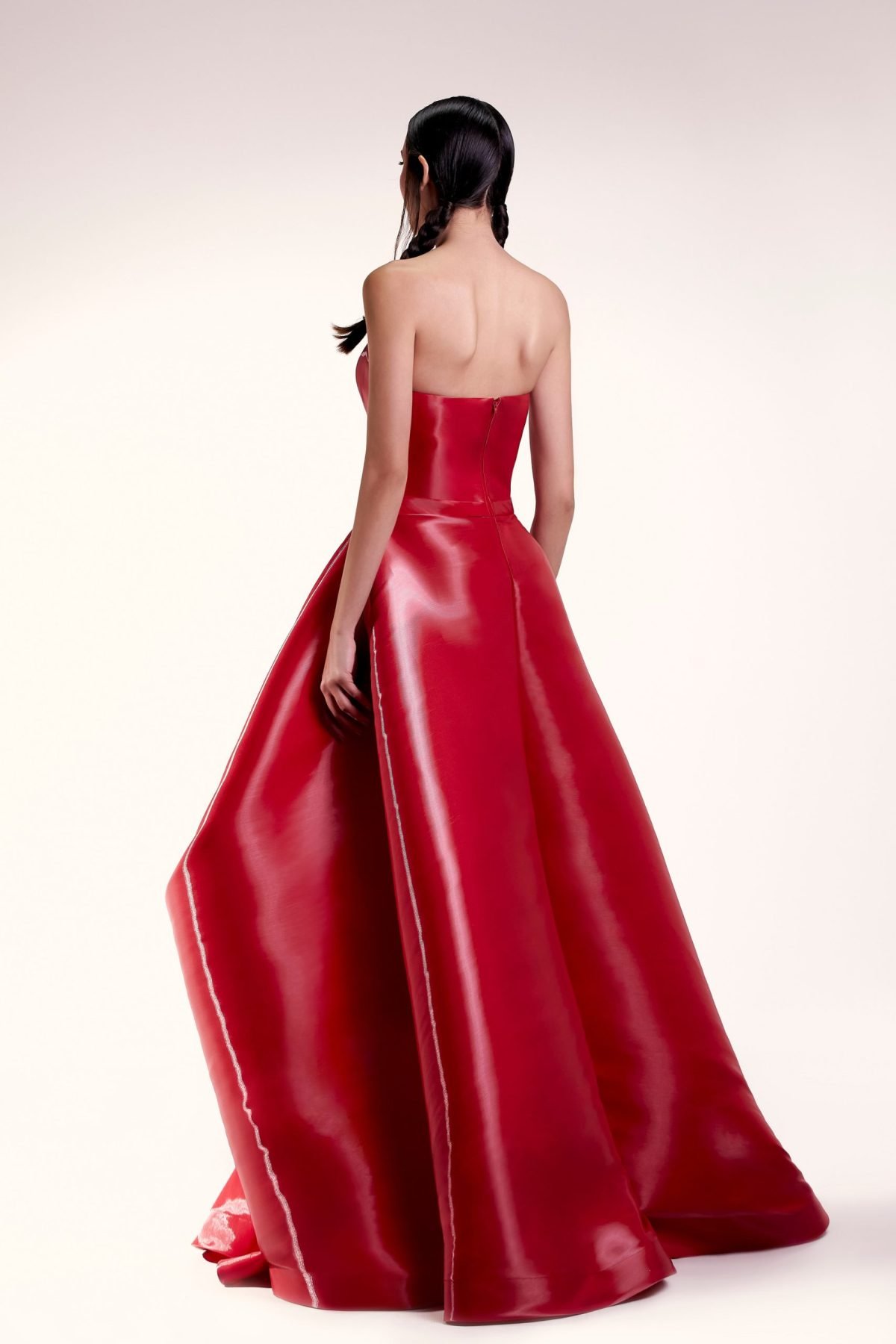 Red Organdie Fluid Dress