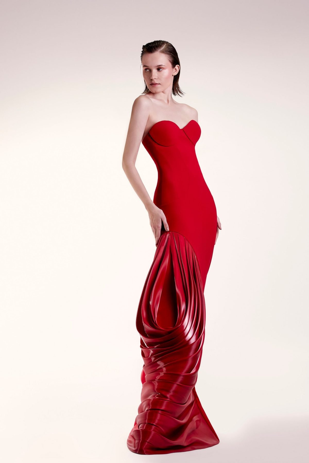 Seductive Tear Drop Red Dress