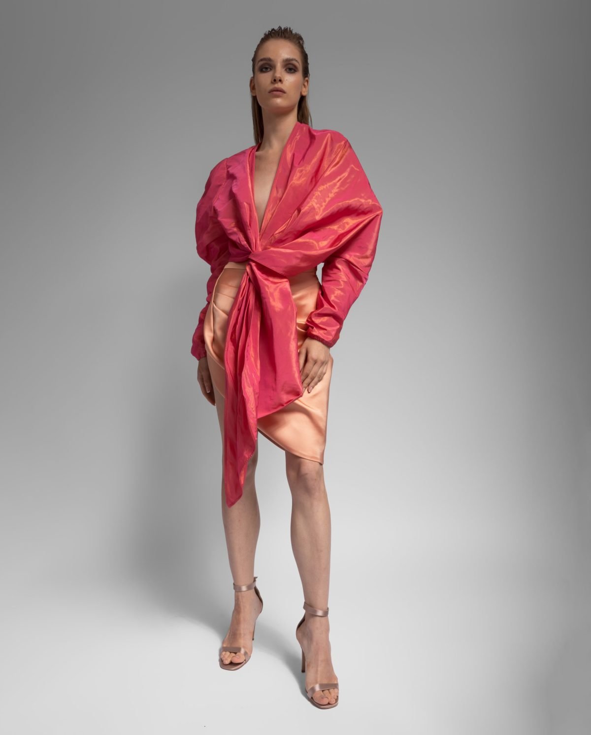 Oversized Metallic Taffeta Top