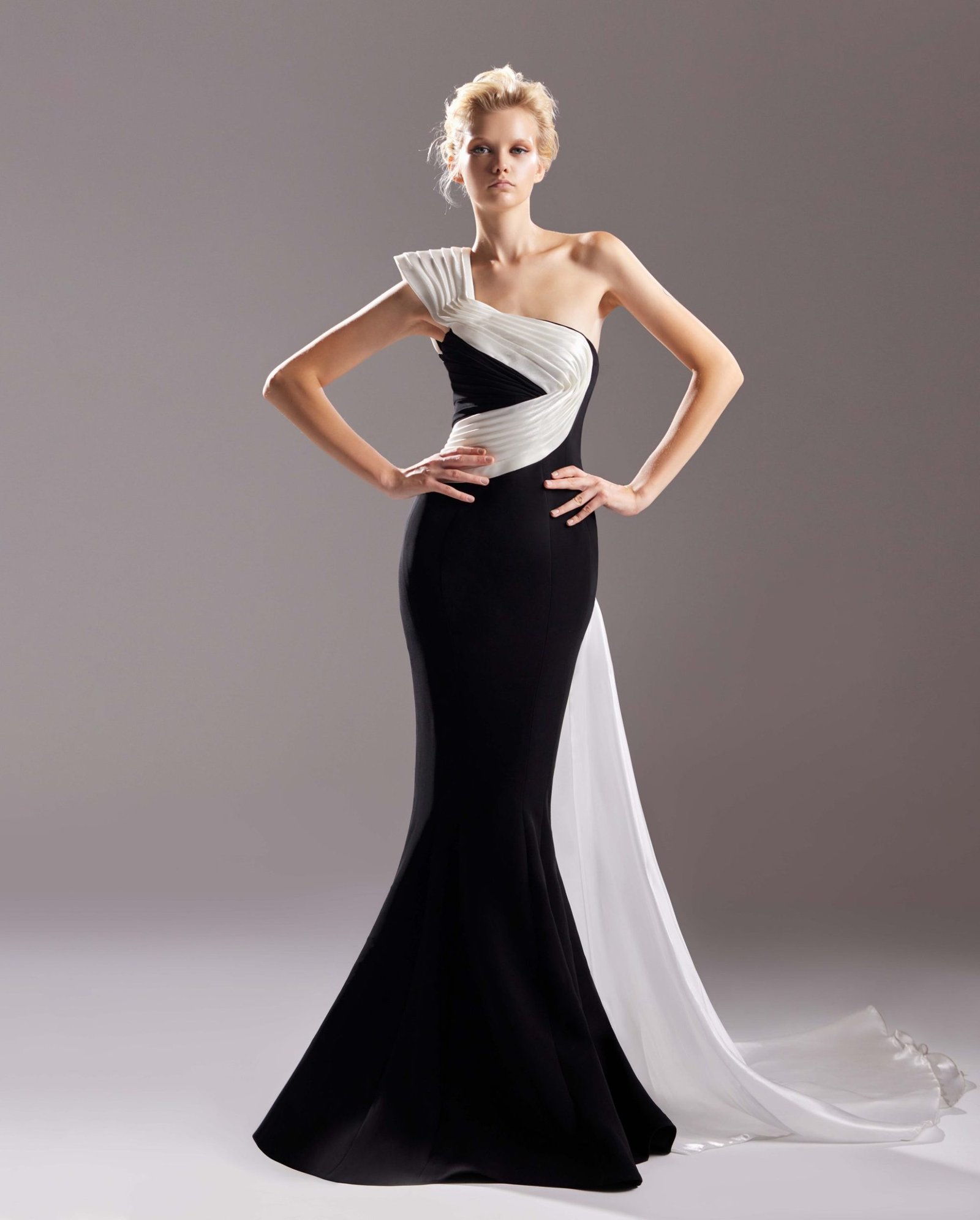 Black and White Mermaid Dress - Black, 42