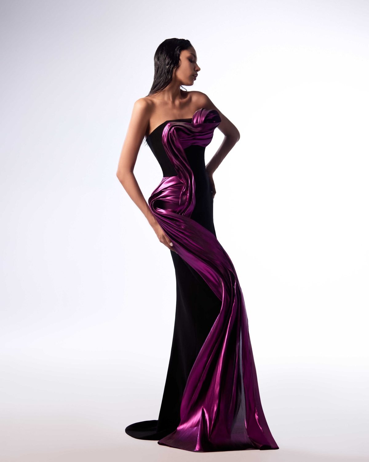Ordandie Embellished Fire Orange Dress