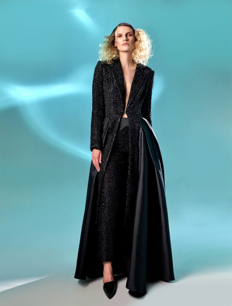 Shimmery Black Long Jacket 