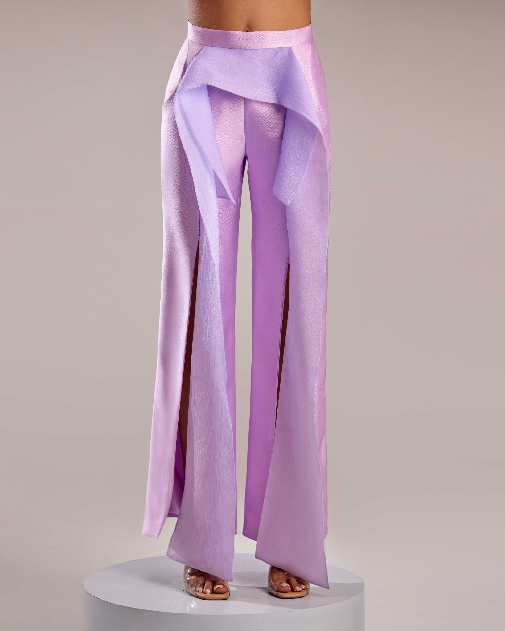 Lilac Mikado Piqué High-Fashion Pants