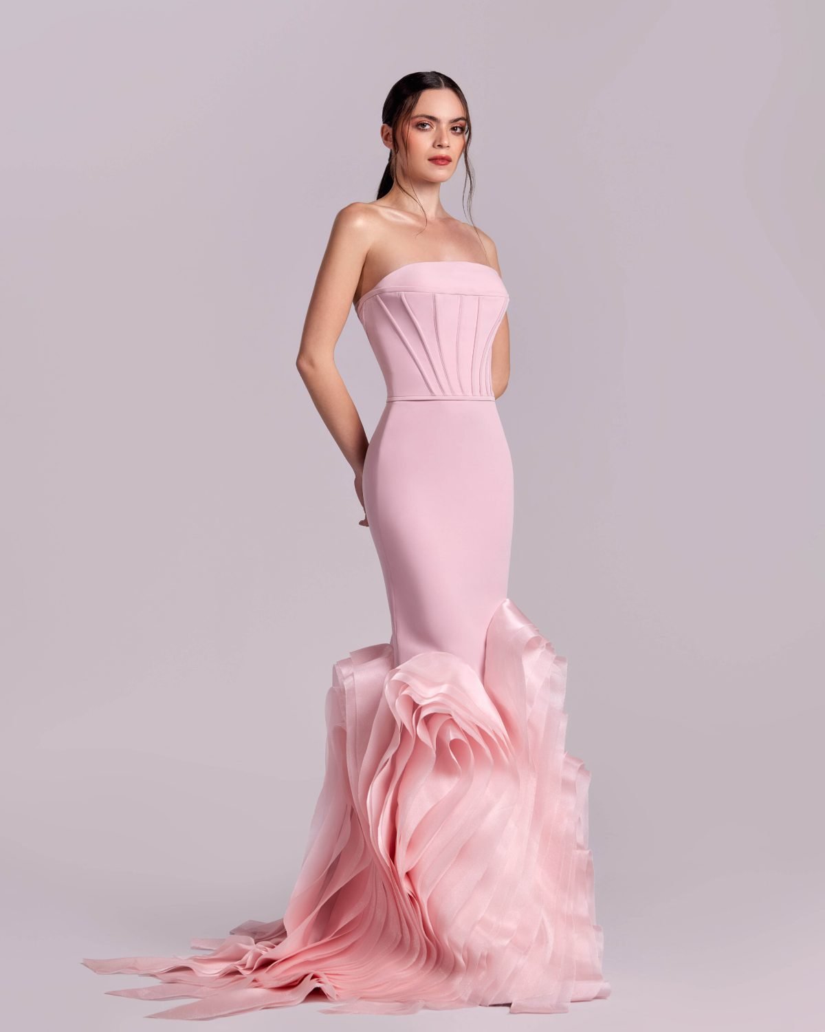Flourishing Organza Structured Mermaid Dress