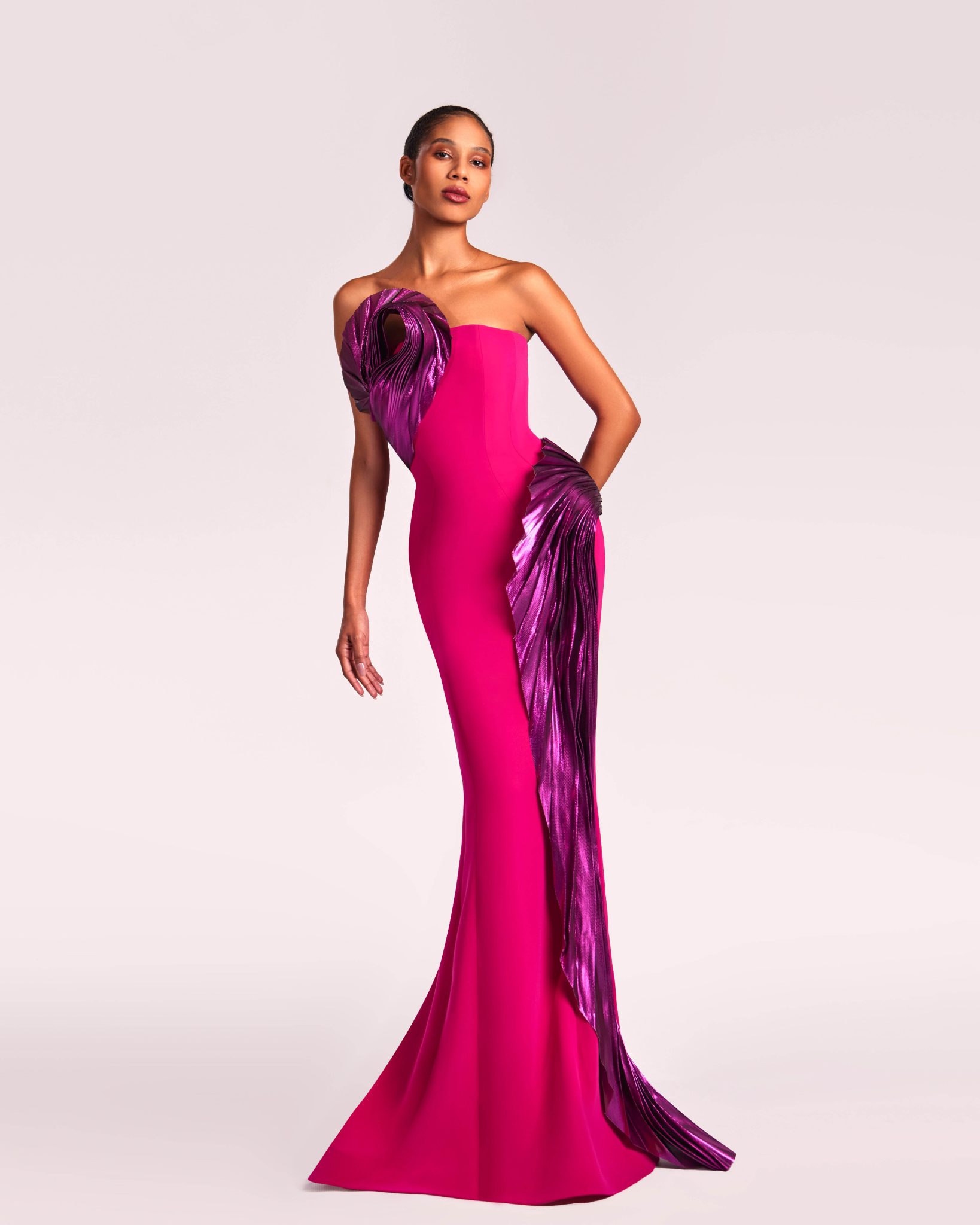Metallic Swirls Fuchsia Dress