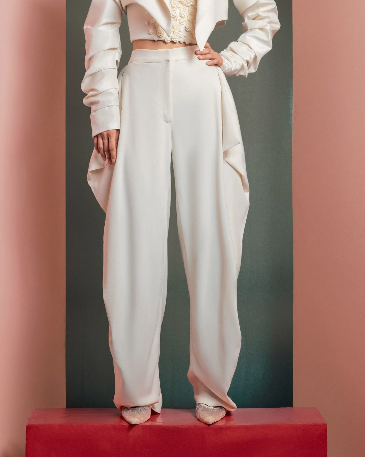 Sophisticated Draped High-Waisted Pants