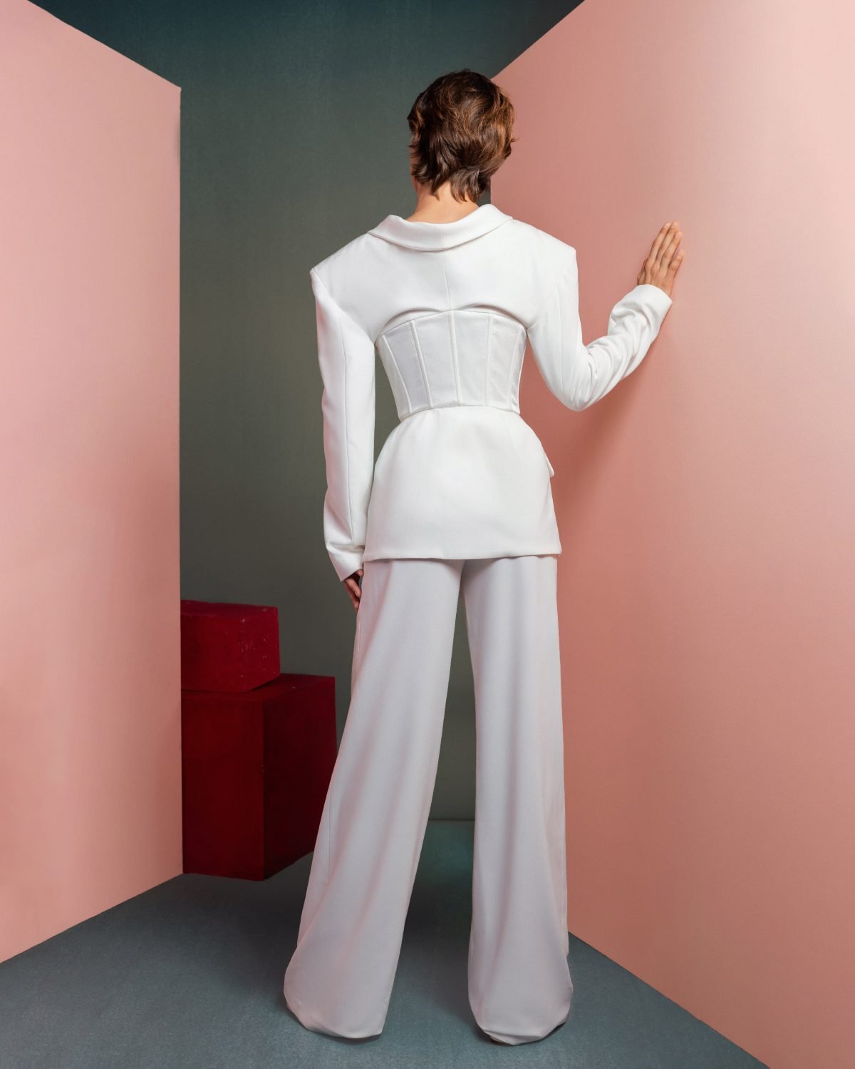 Structured Blazer with Corset Detailing