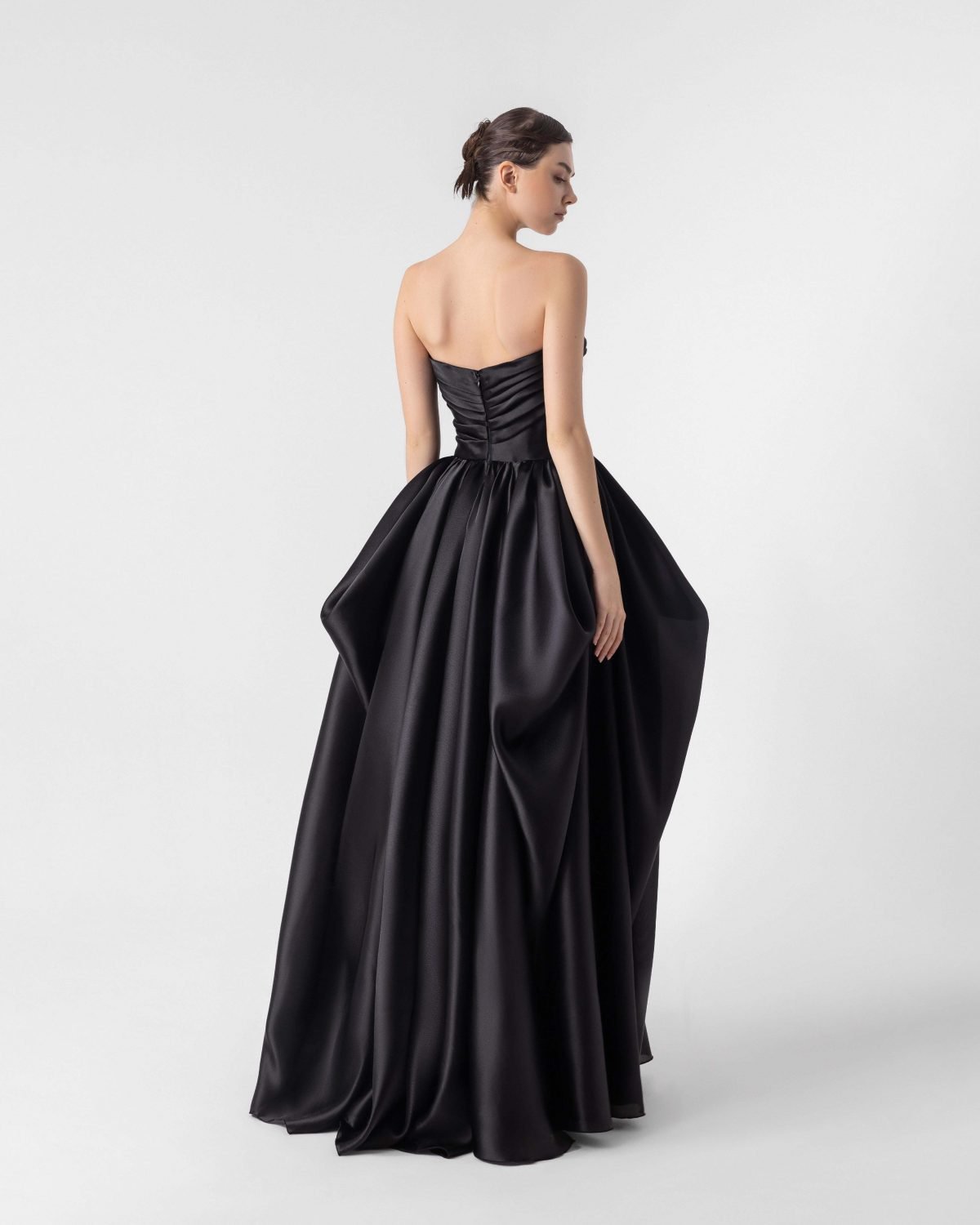 Puffy Black Heart-Shaped Organza  Gown