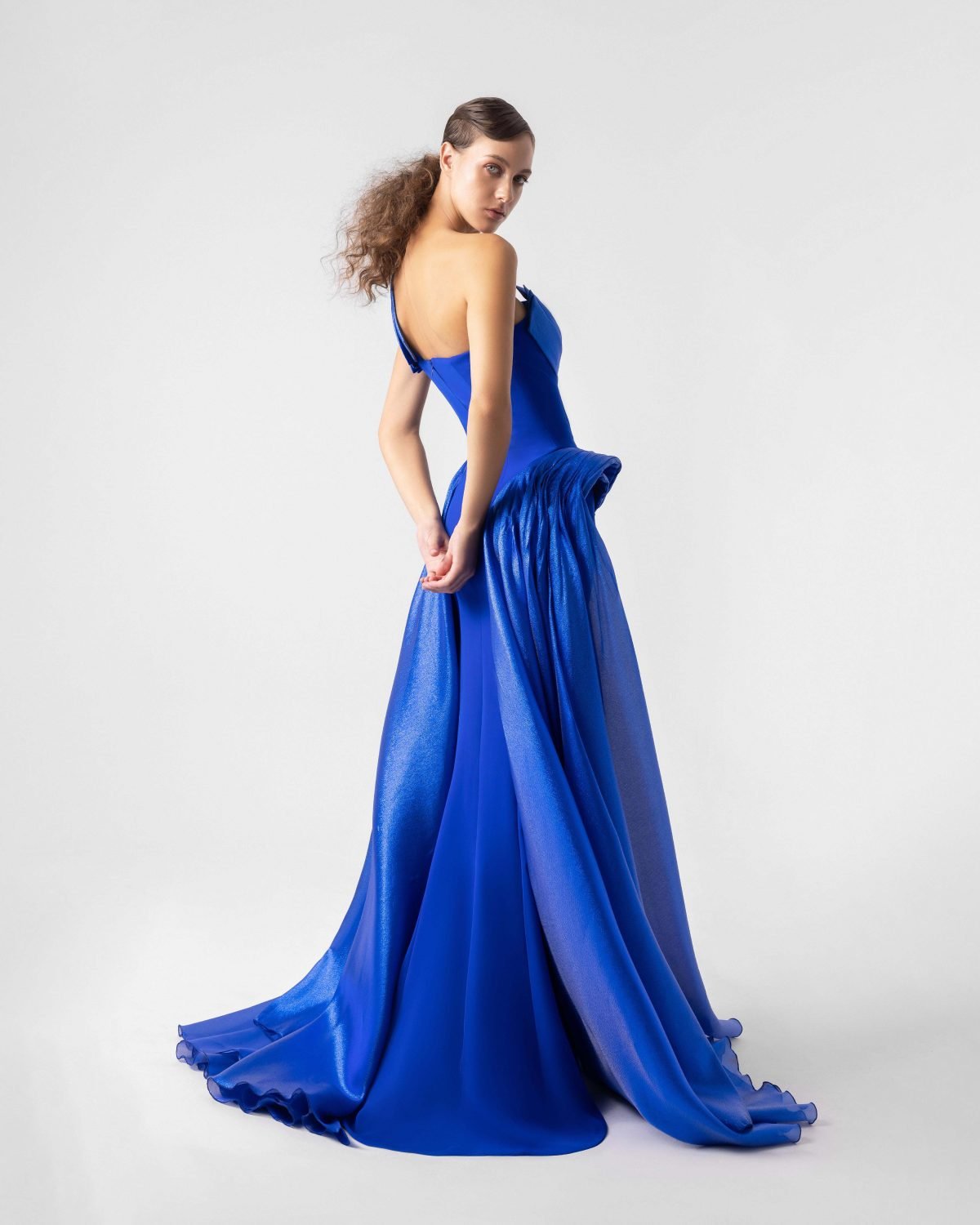 Curve Enhancing Draped One-Shoulder  Dress