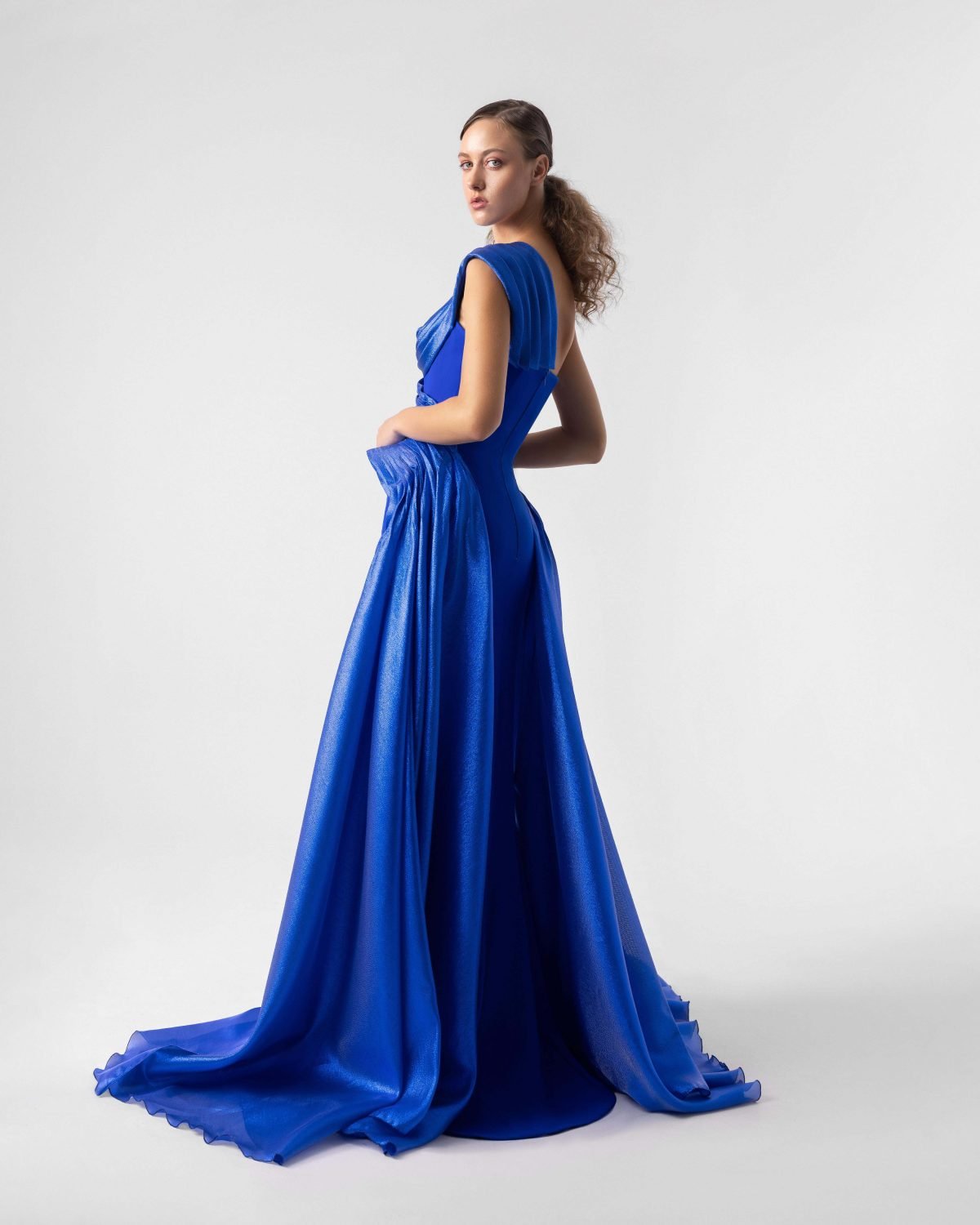 Curve Enhancing Draped One-Shoulder  Dress