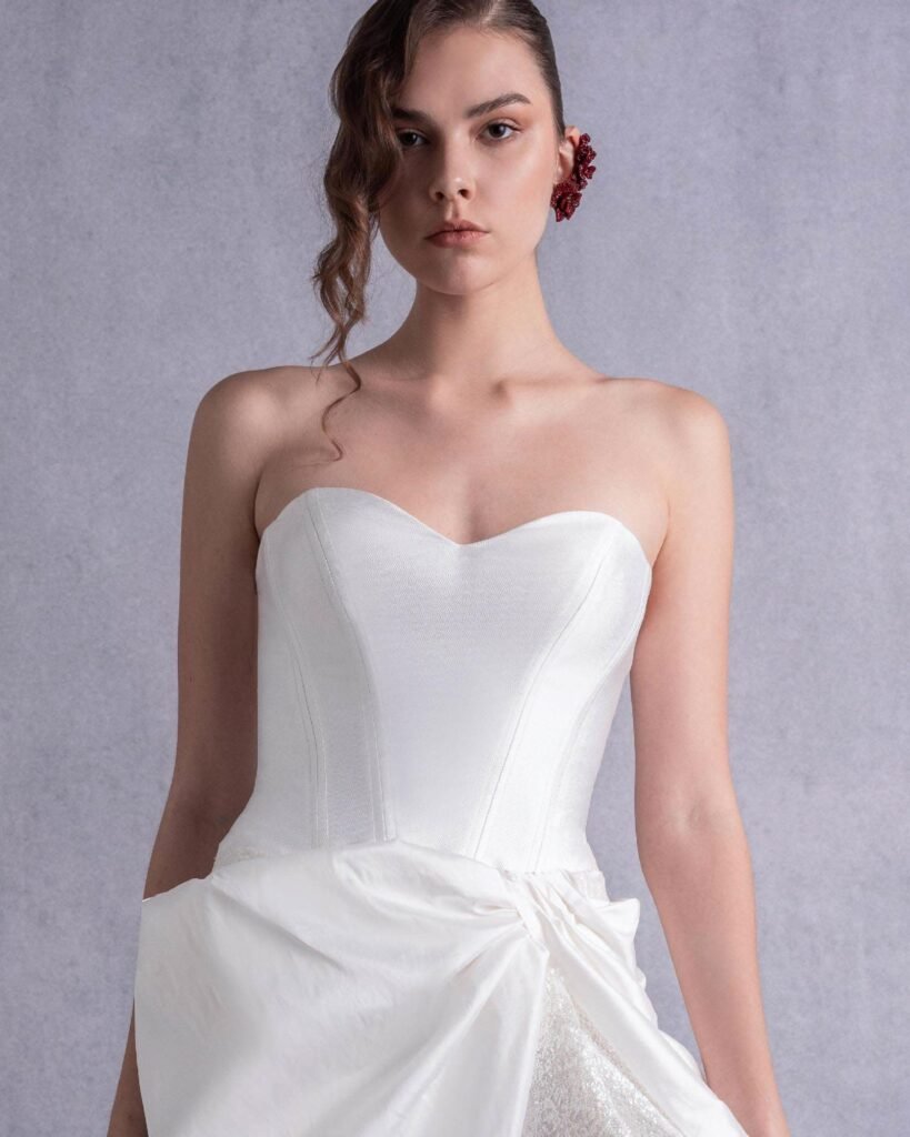Heart Shaped Piqué Corset Top 