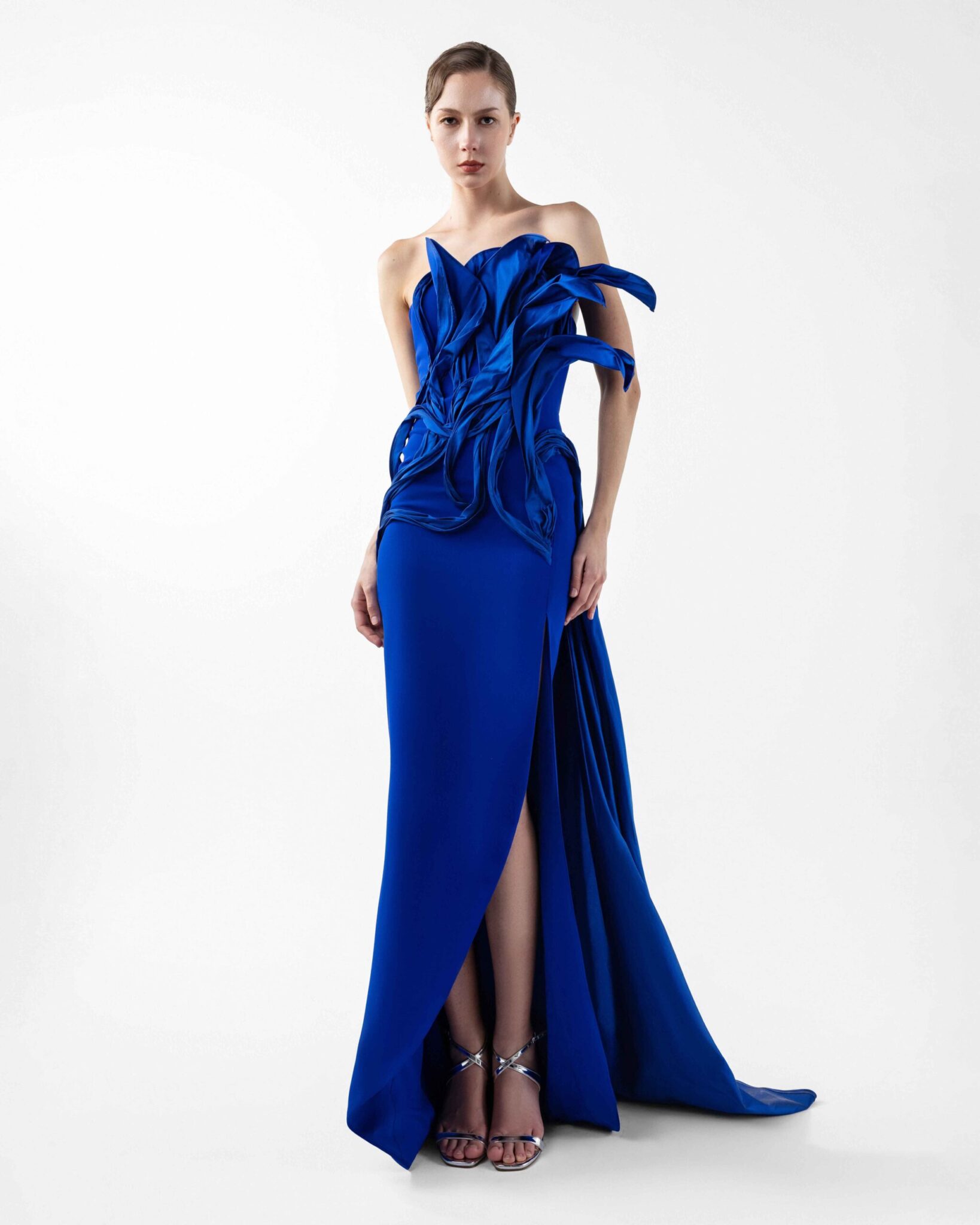 Rhapsody Royal Blue Taffeta Gown