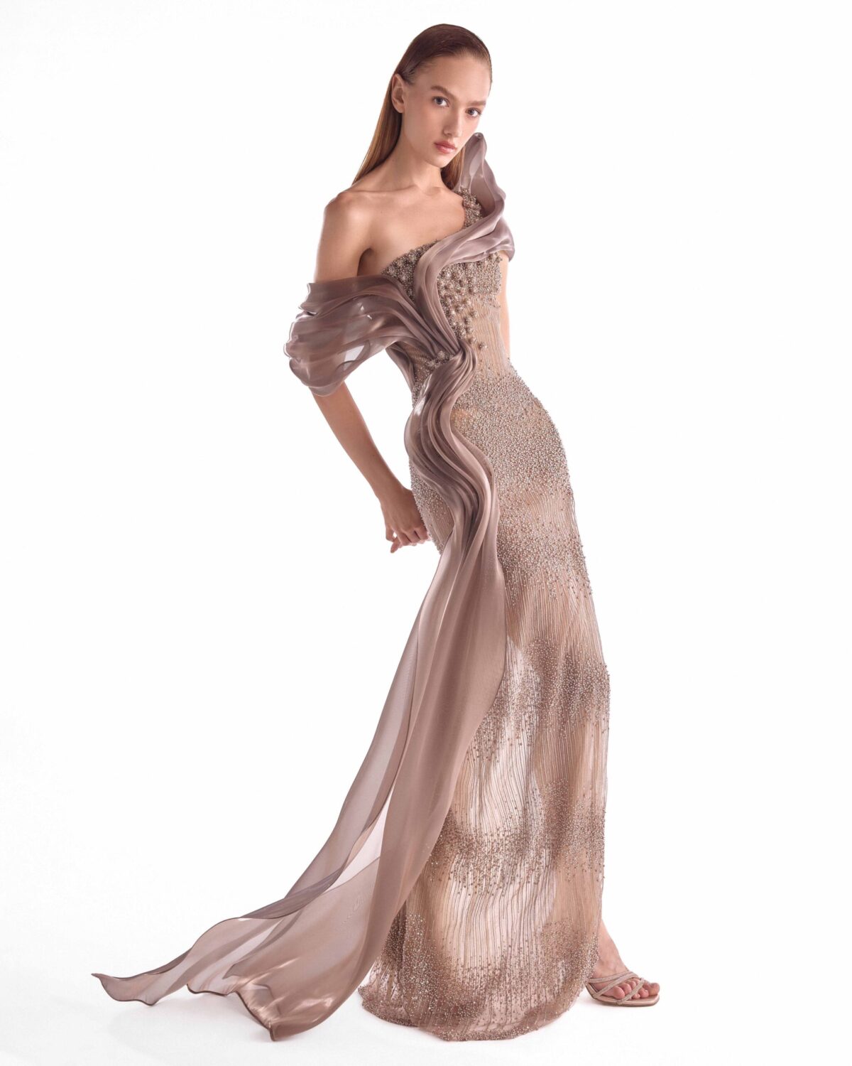 Chocolate Brown Temptation in Sculpted Sheer Motion