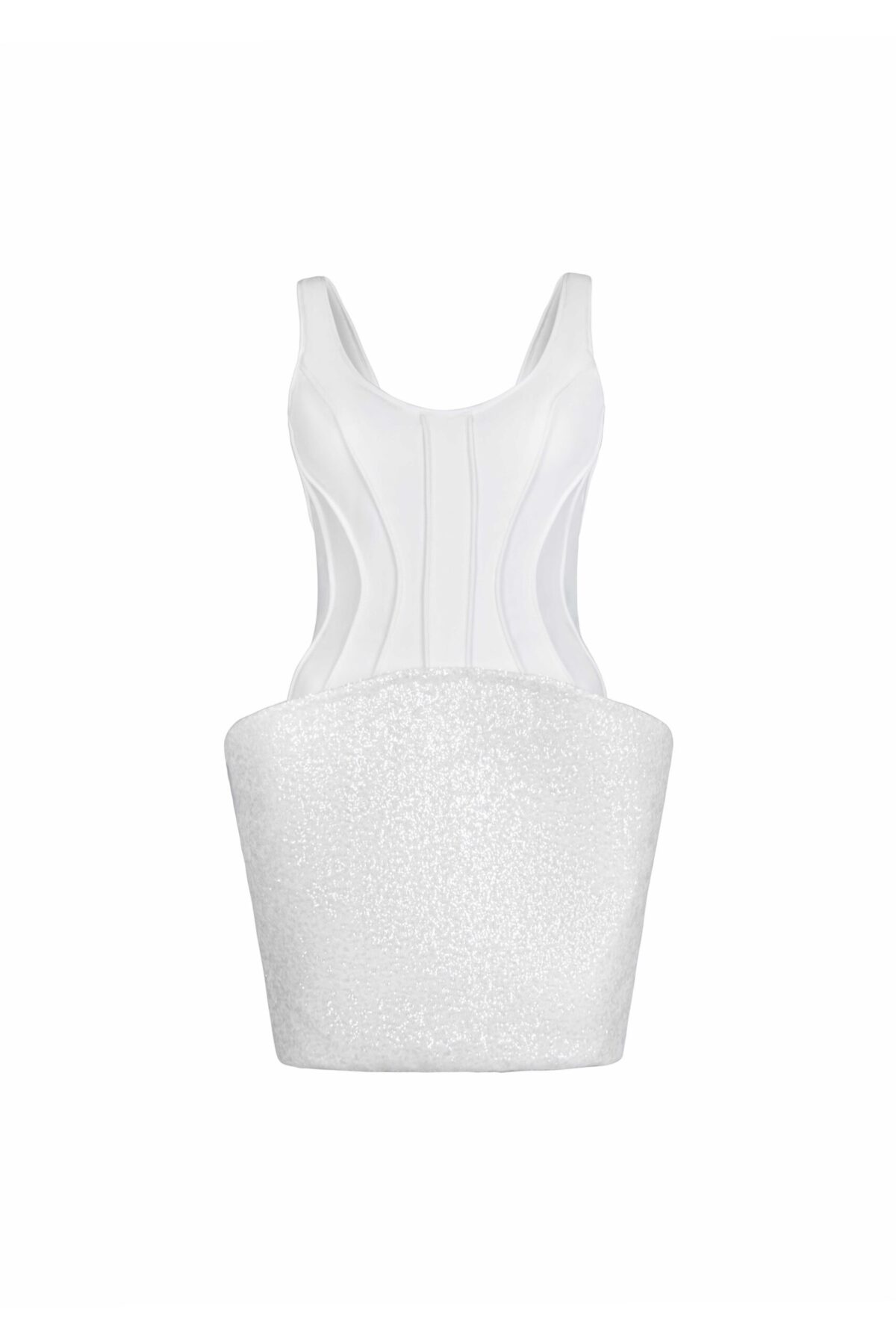 Boned Ivory, Luminous Mini Dress